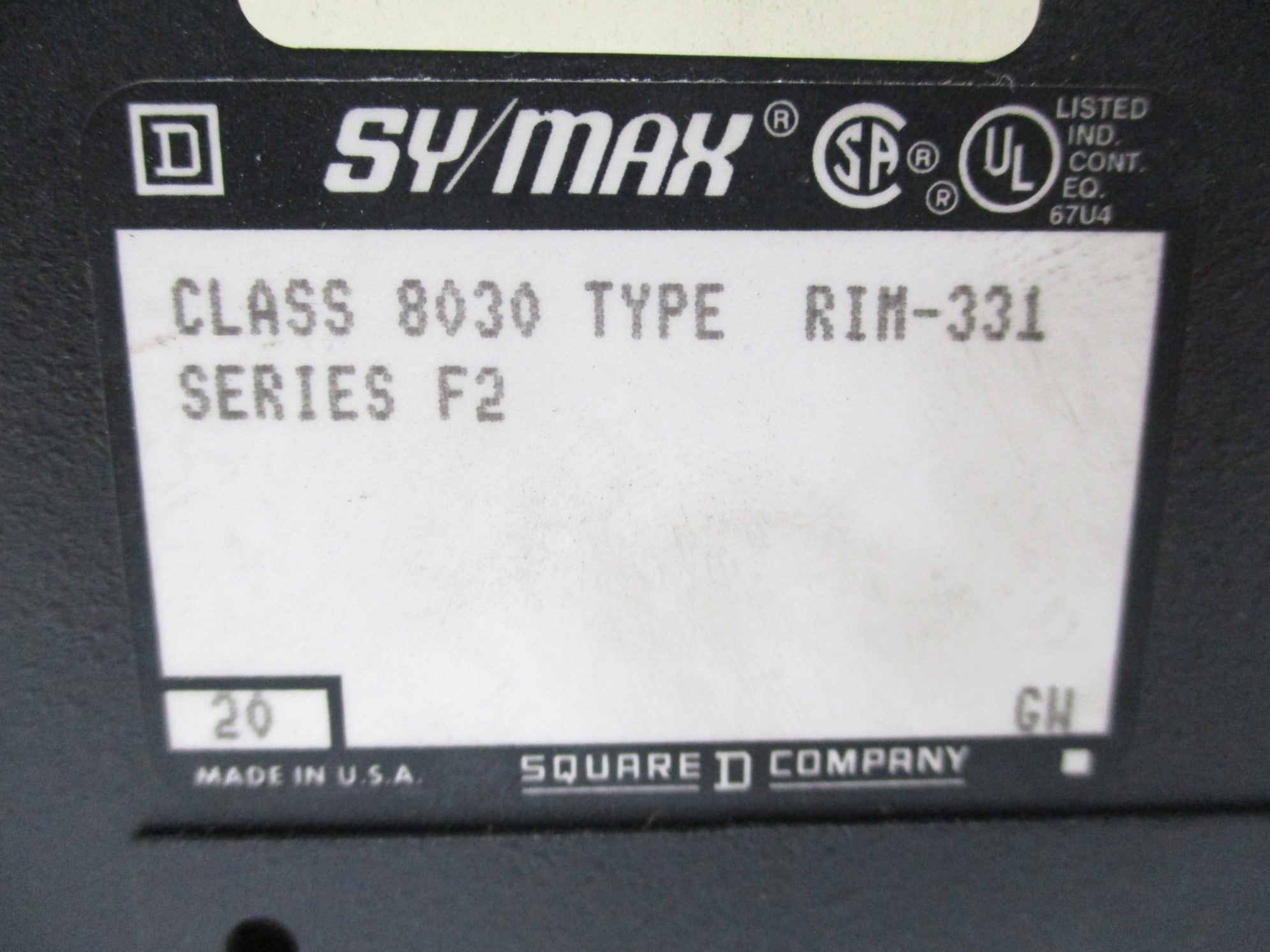SQUARE D 8030 RIM-331 SER. F2 UNMP