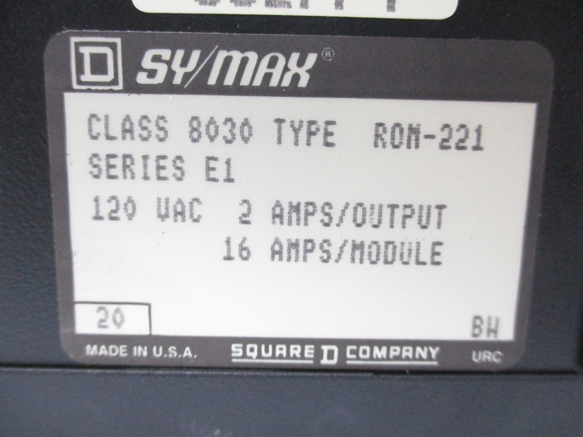 SQUARE D 8030 ROM-221 SER. E1 UNMP