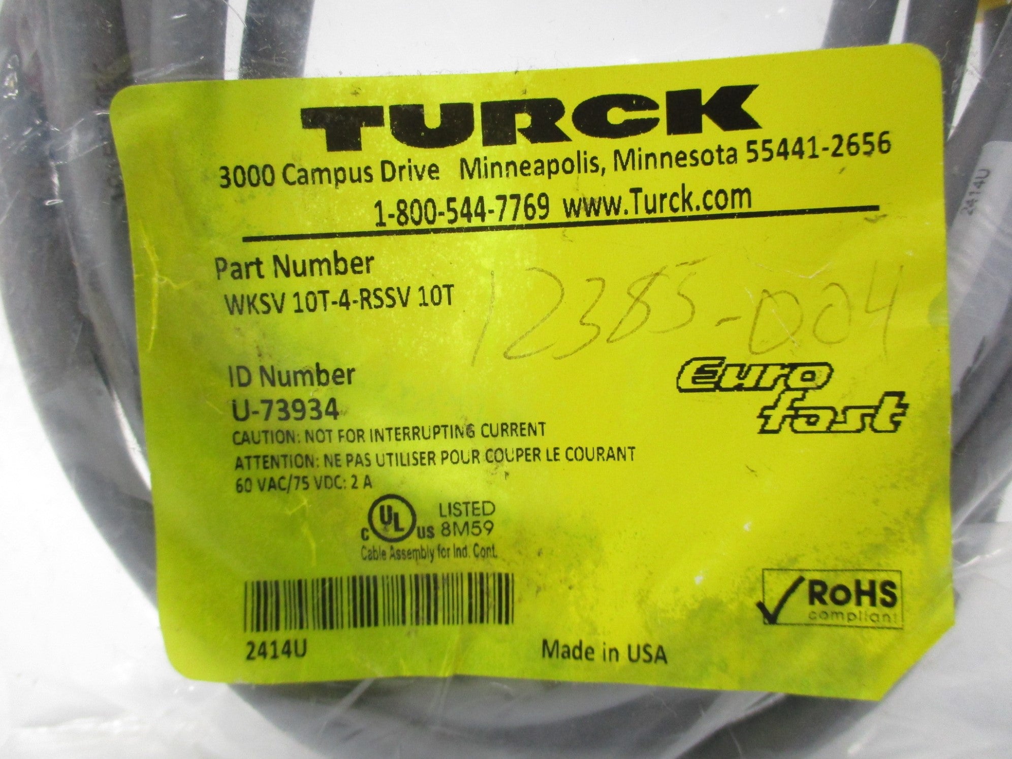 TURCK WKSV10T-4-RSSV10T NSMP