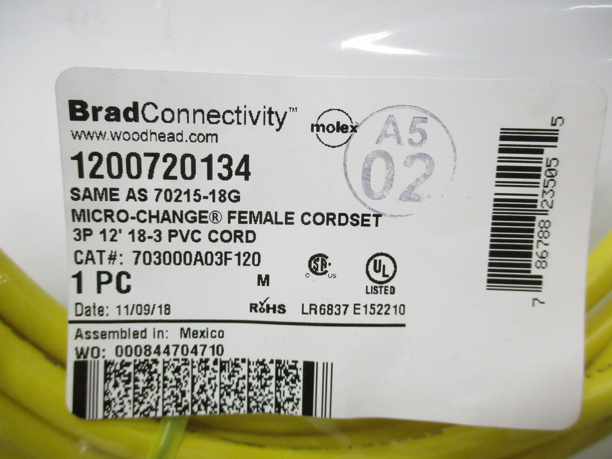 WOODHEAD 703000A03F120 NSMP