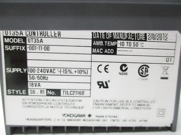 YOKOGAWA UT35A-001-11-00 NSMP