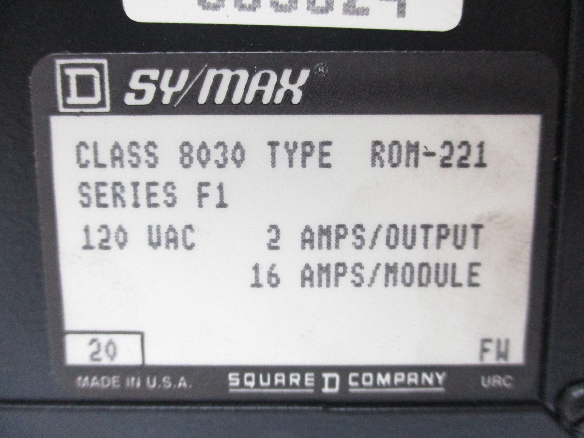 SQUARE D 8030 ROM-221 SER. F1 120V UNMP