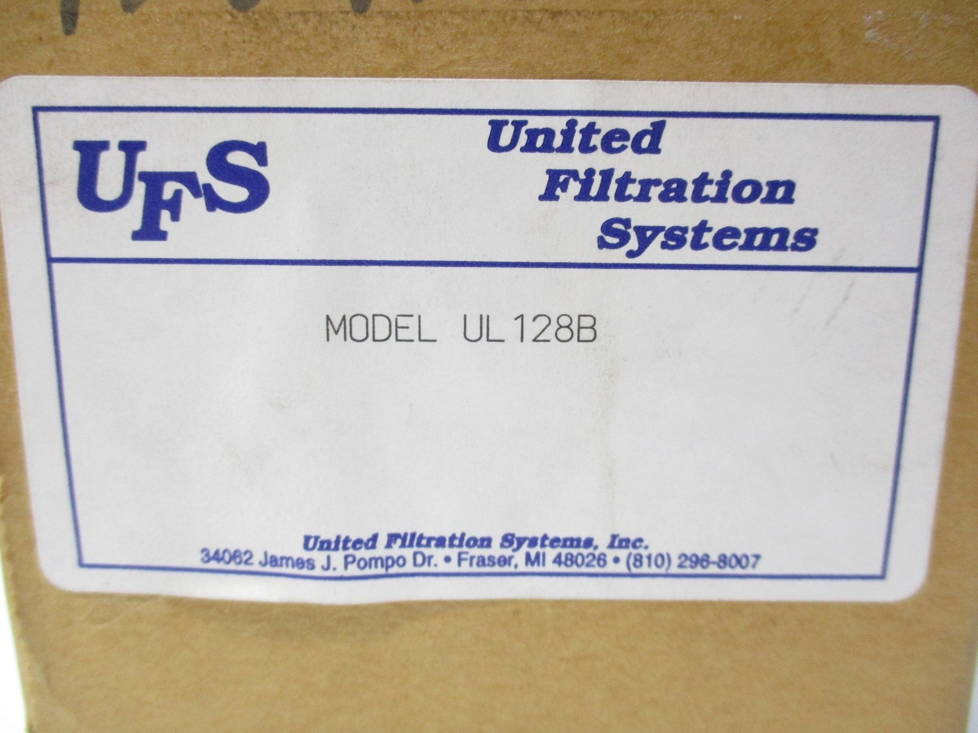 UNITED FILTRATION SYSTEMS UL128B 150PSIG NSMP