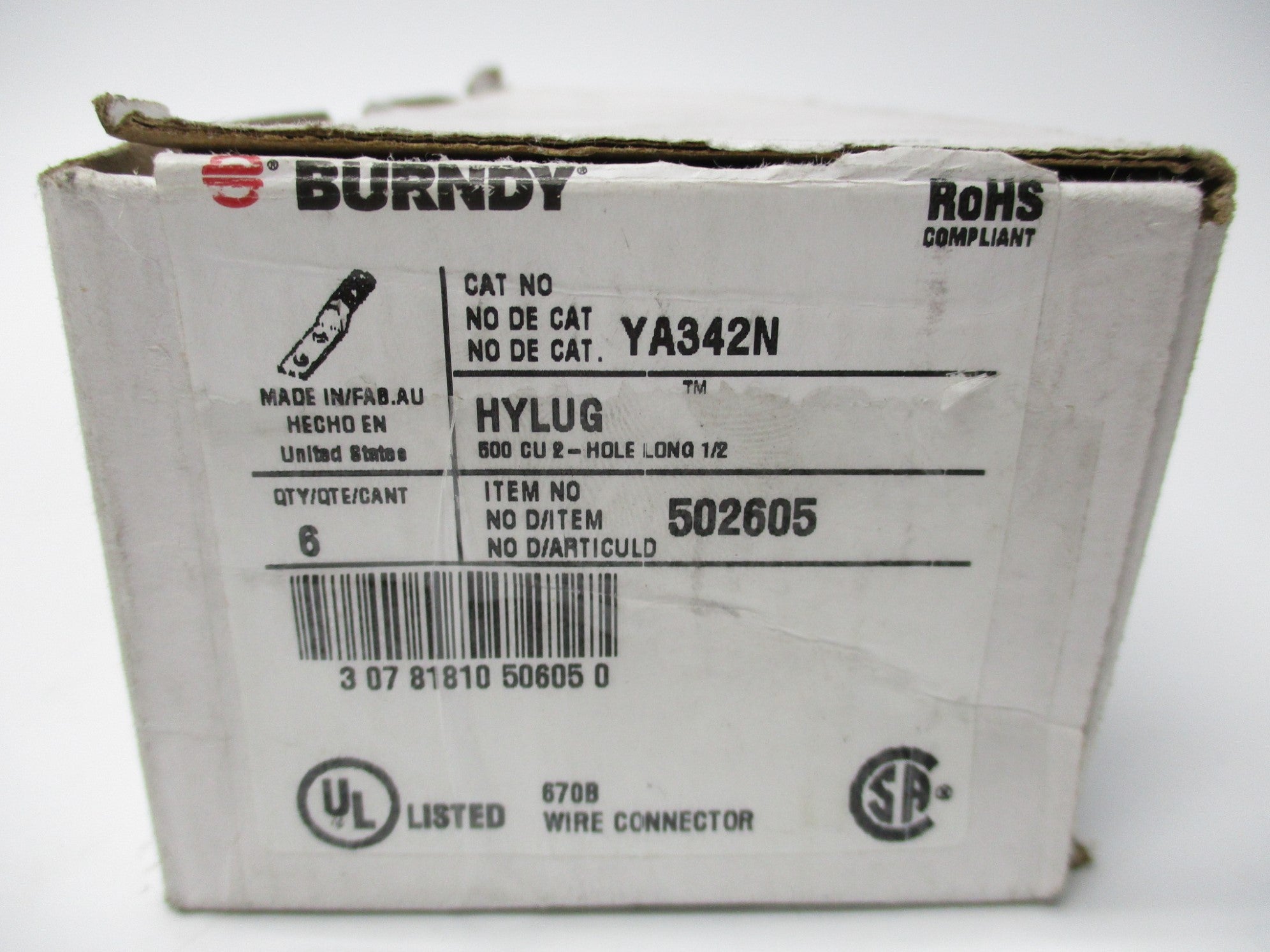 BURNDY YA342N (PKG OF 6) NSMP