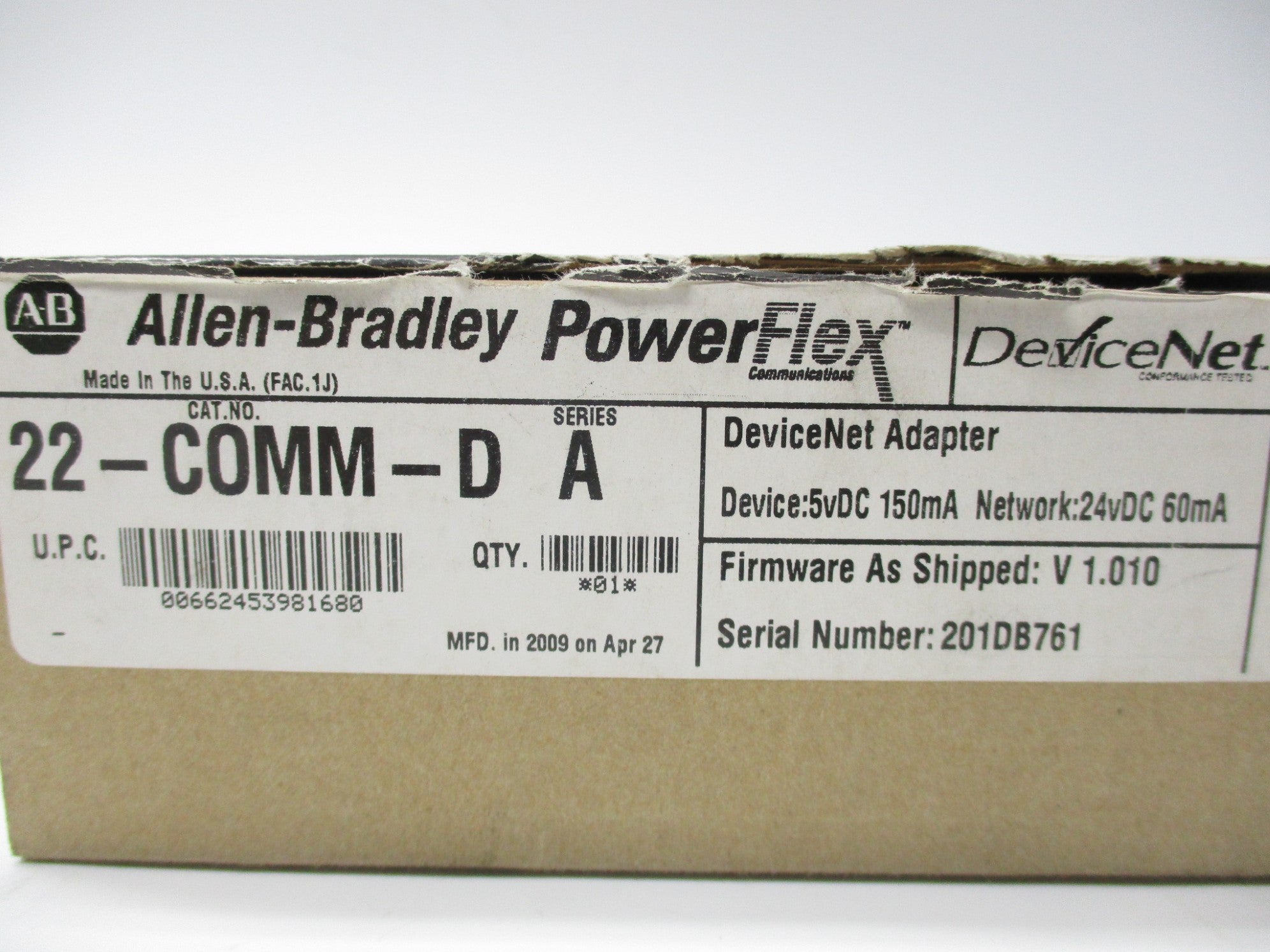 INDUSTRIAL SPARE PART 22-COMM-D SER. A F/W 1.010 NSMP
