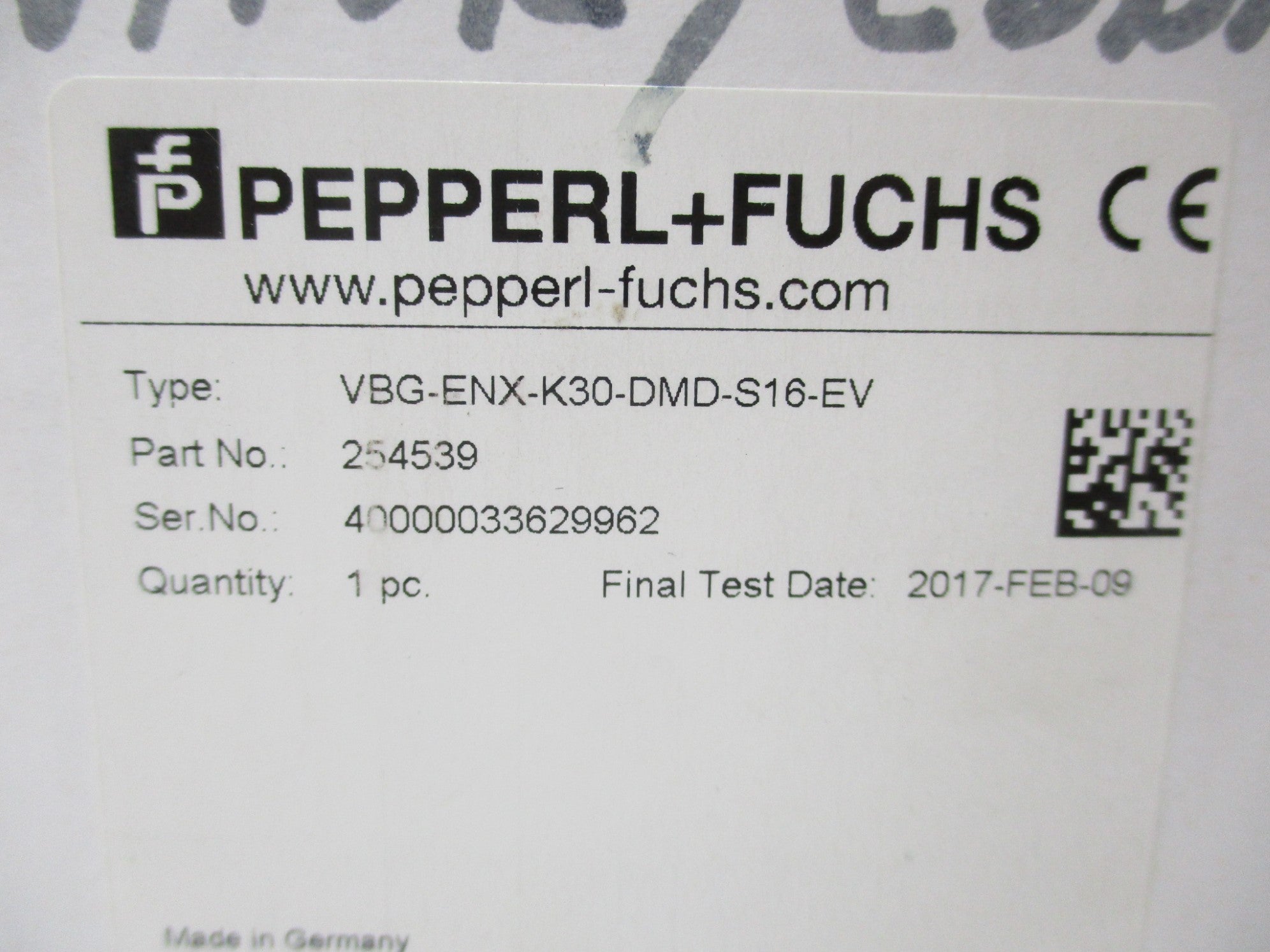 PEPPERL+FUCHS VBG-ENX-K30-DMD-S16-EV NSMP