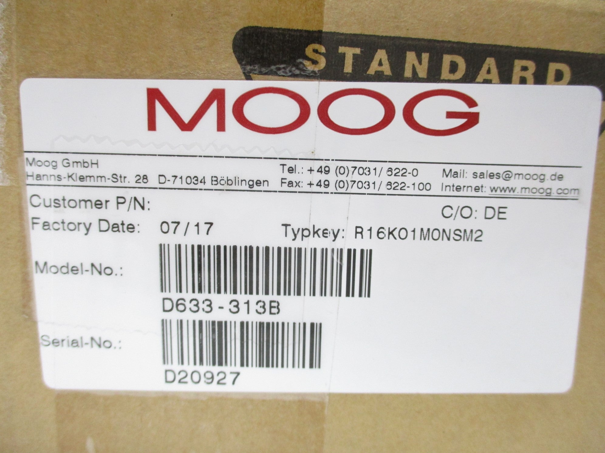 MOOG D633-313B NSMP
