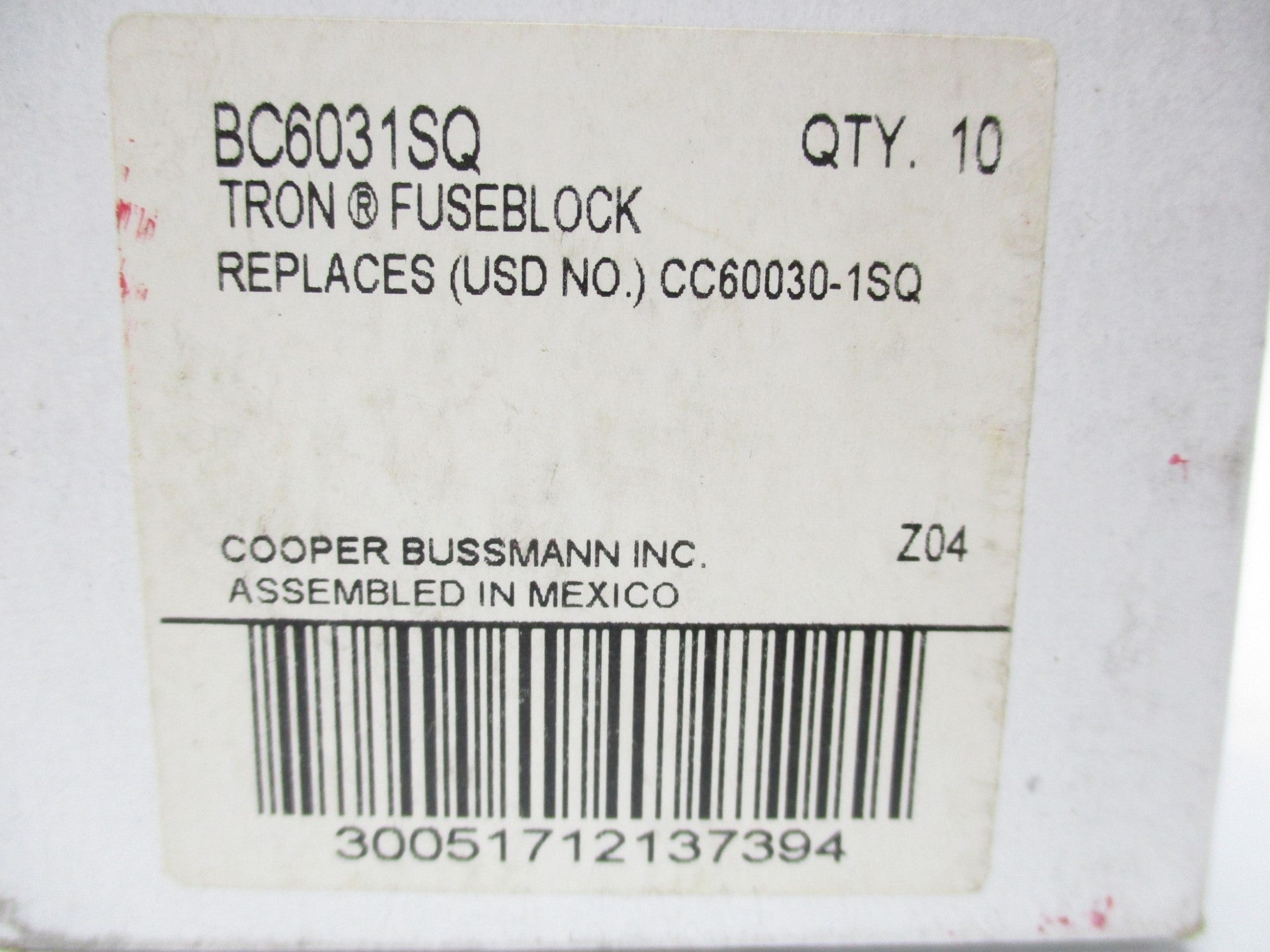BUSS BC6031SQ (PKG OF 10) NSMP