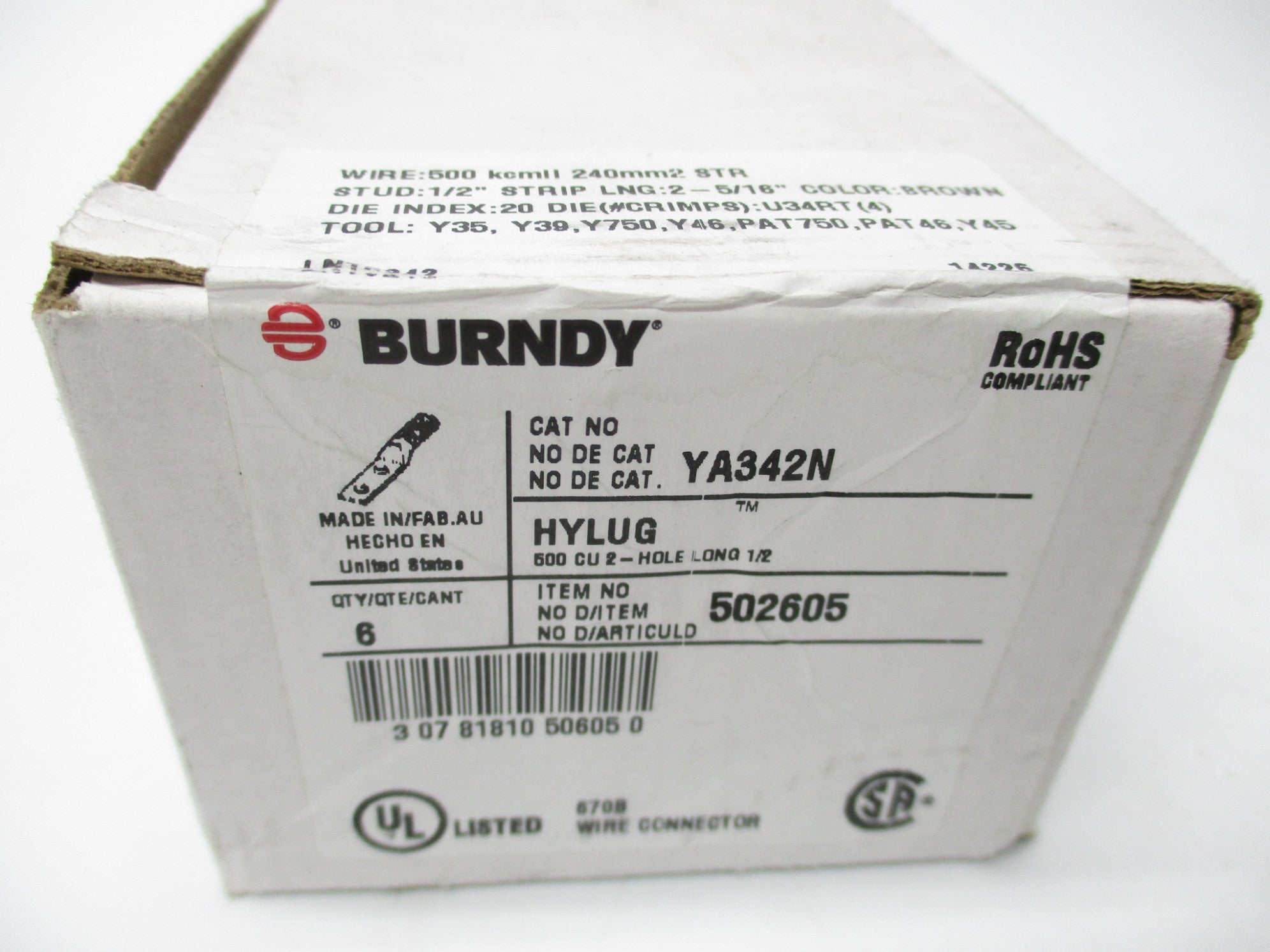 BURNDY YA342N (PKG OF 6) NSFS