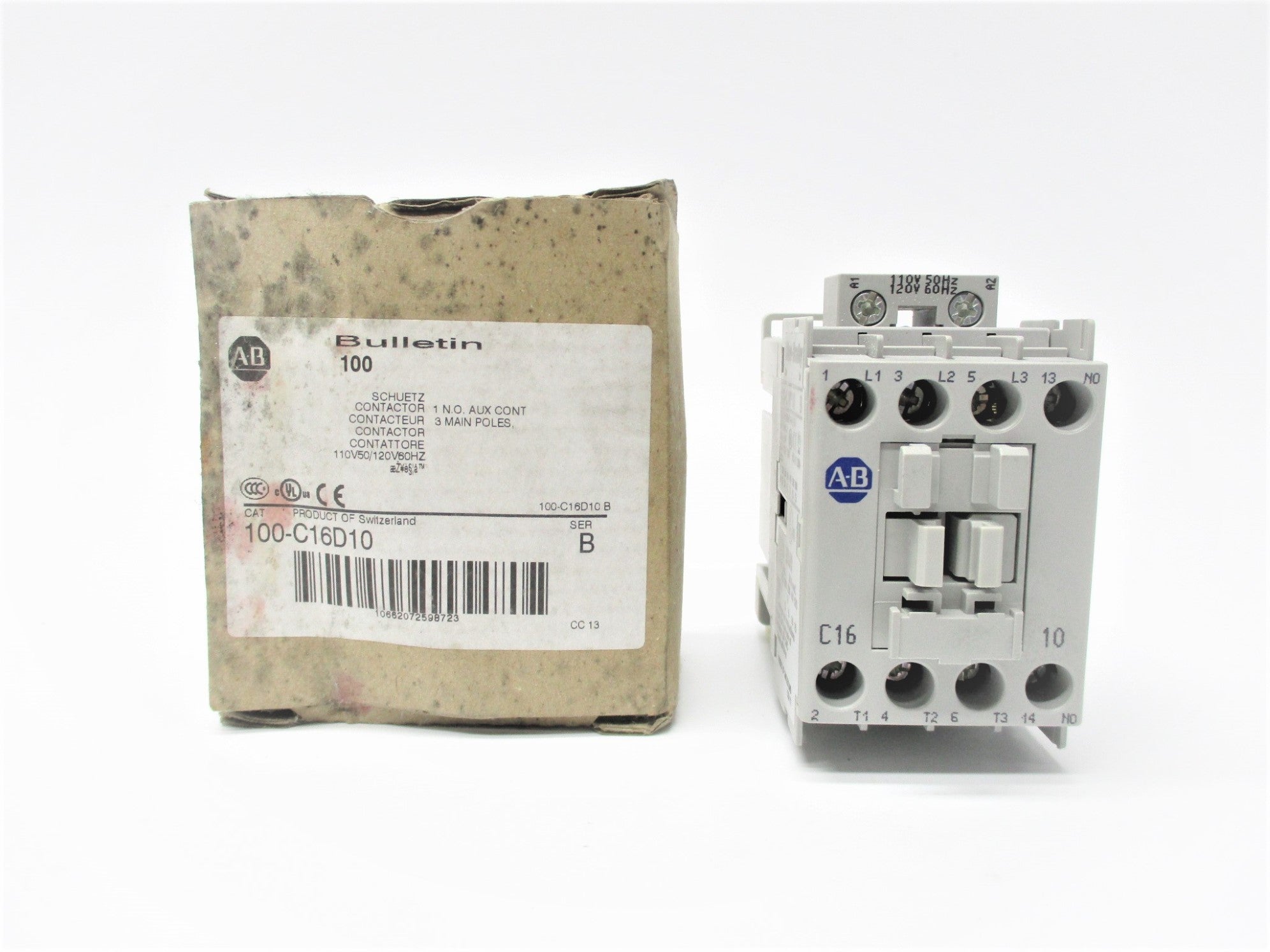 ALLEN BRADLEY 100-C16D10 SER. B 120V (BR/WH) NSMP