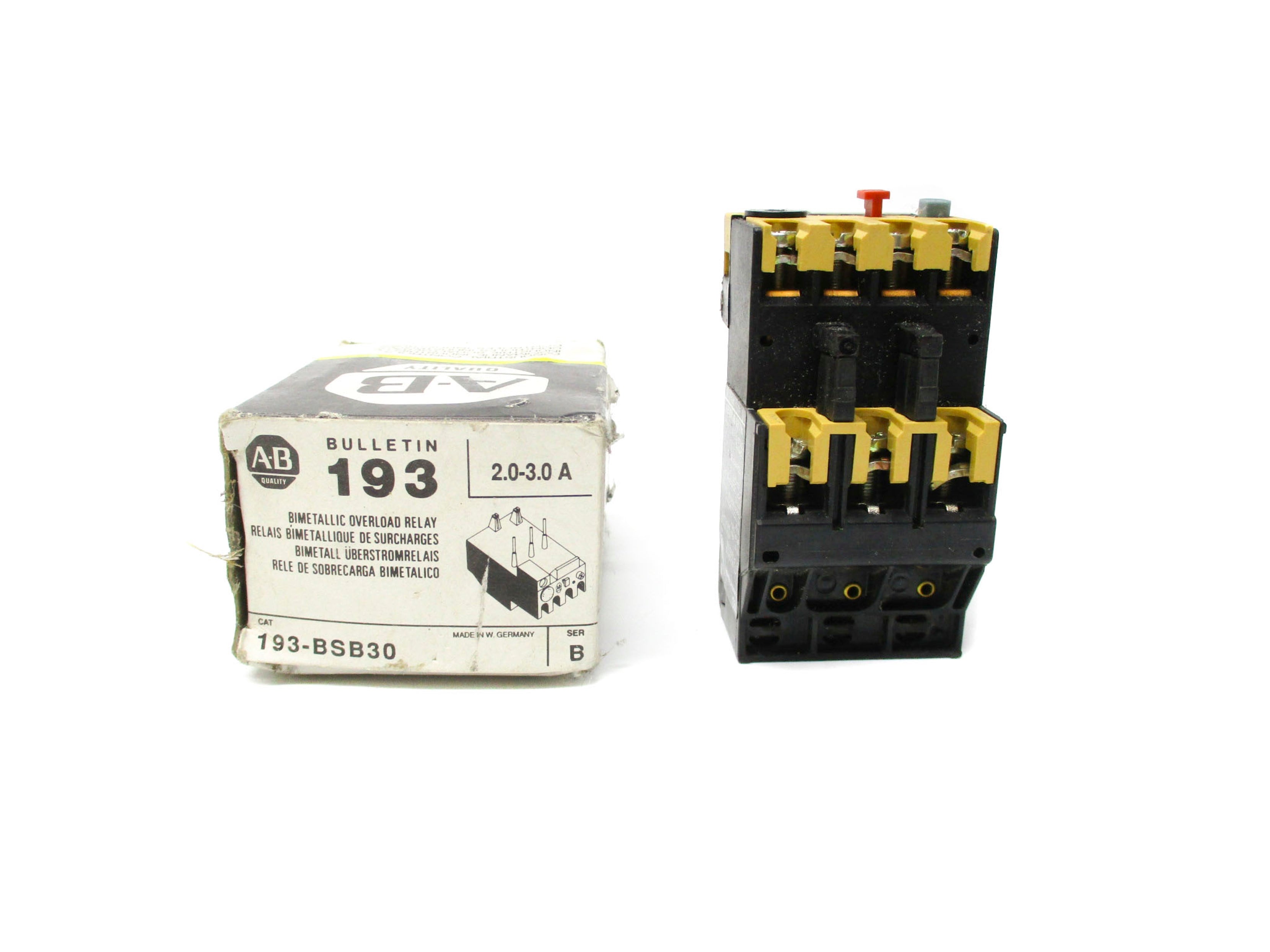 ALLEN BRADLEY 193-BSB30 SER. B 600V 2.0-3.0A (BK/YL) NSMP