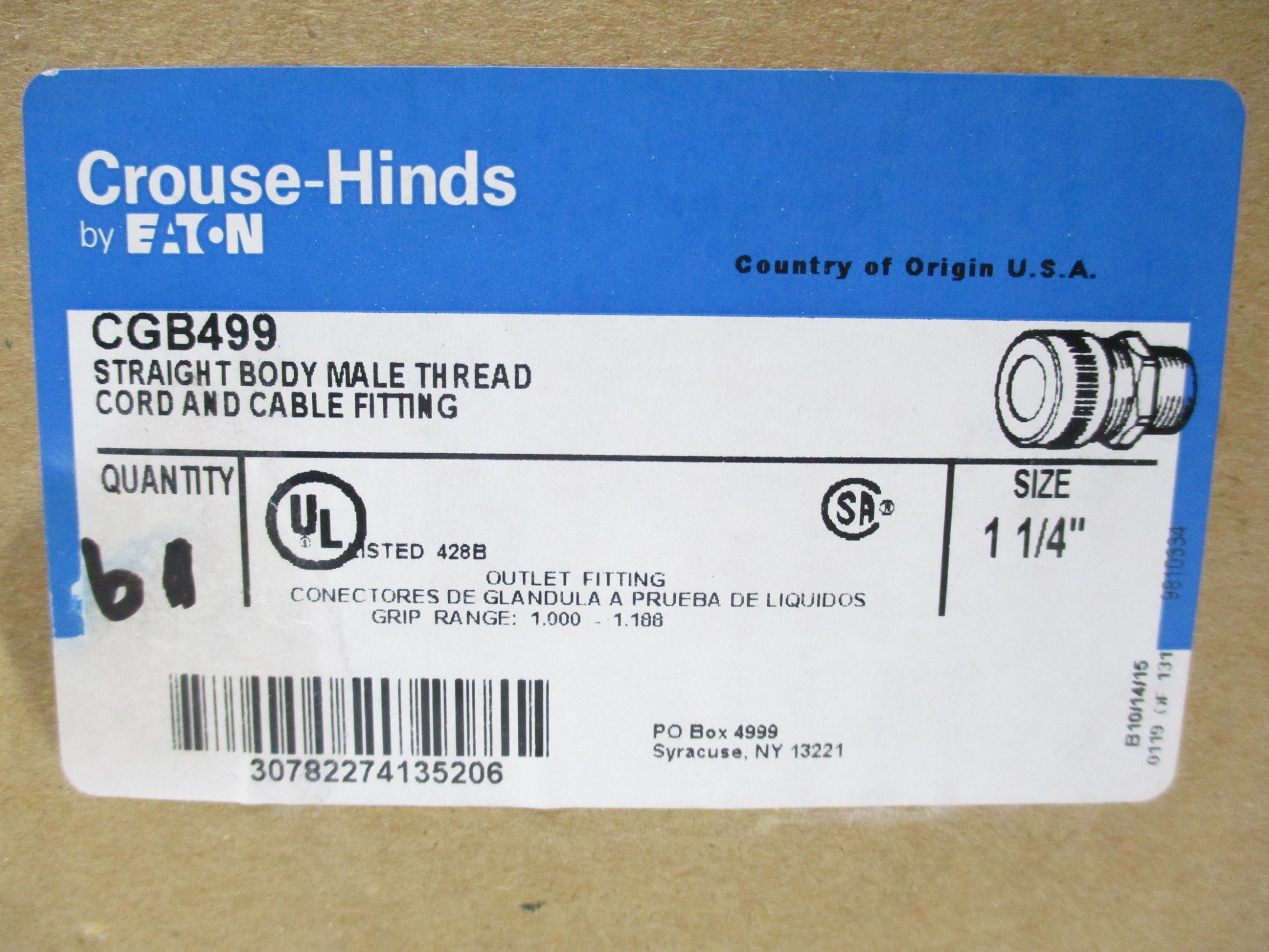 CROUSE HINDS CGB499 (PKG OF 6) NSMP
