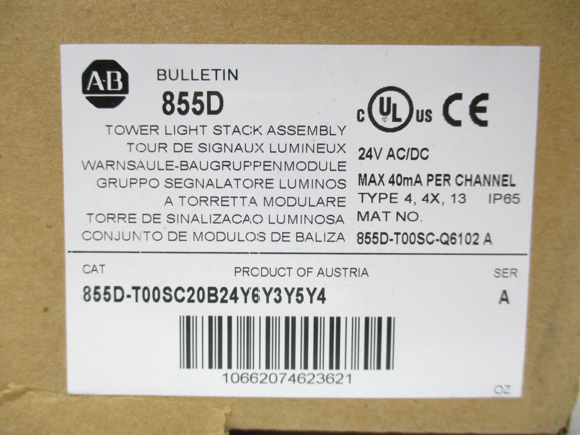 ALLEN BRADLEY 855D-T00SC20B24Y6Y3Y5Y4 SER. A NSMP