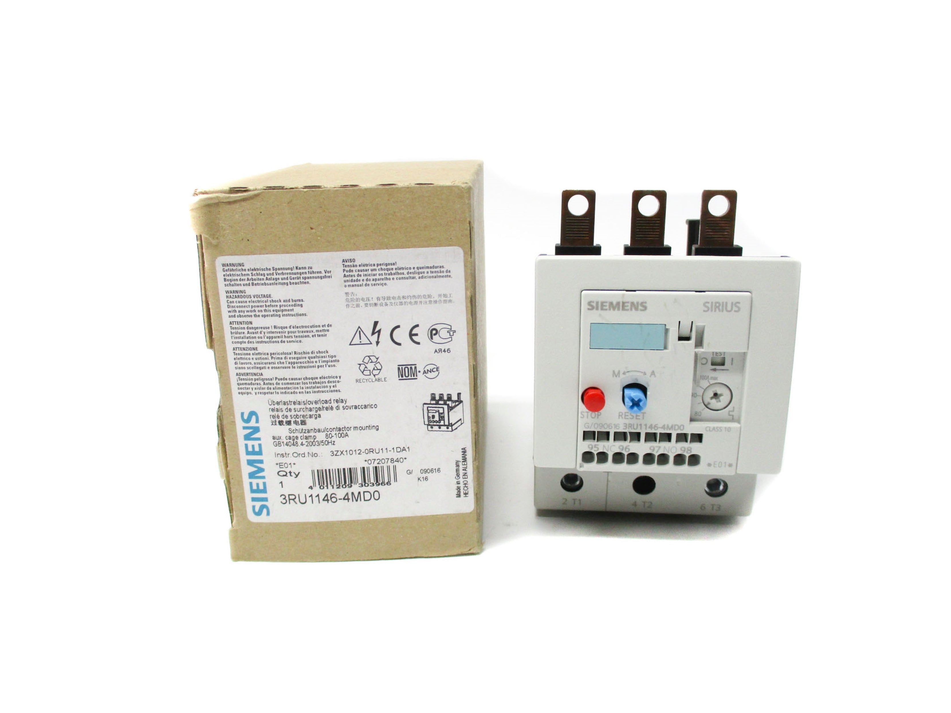SIEMENS 3RU1146-4MD0 100A NSMP