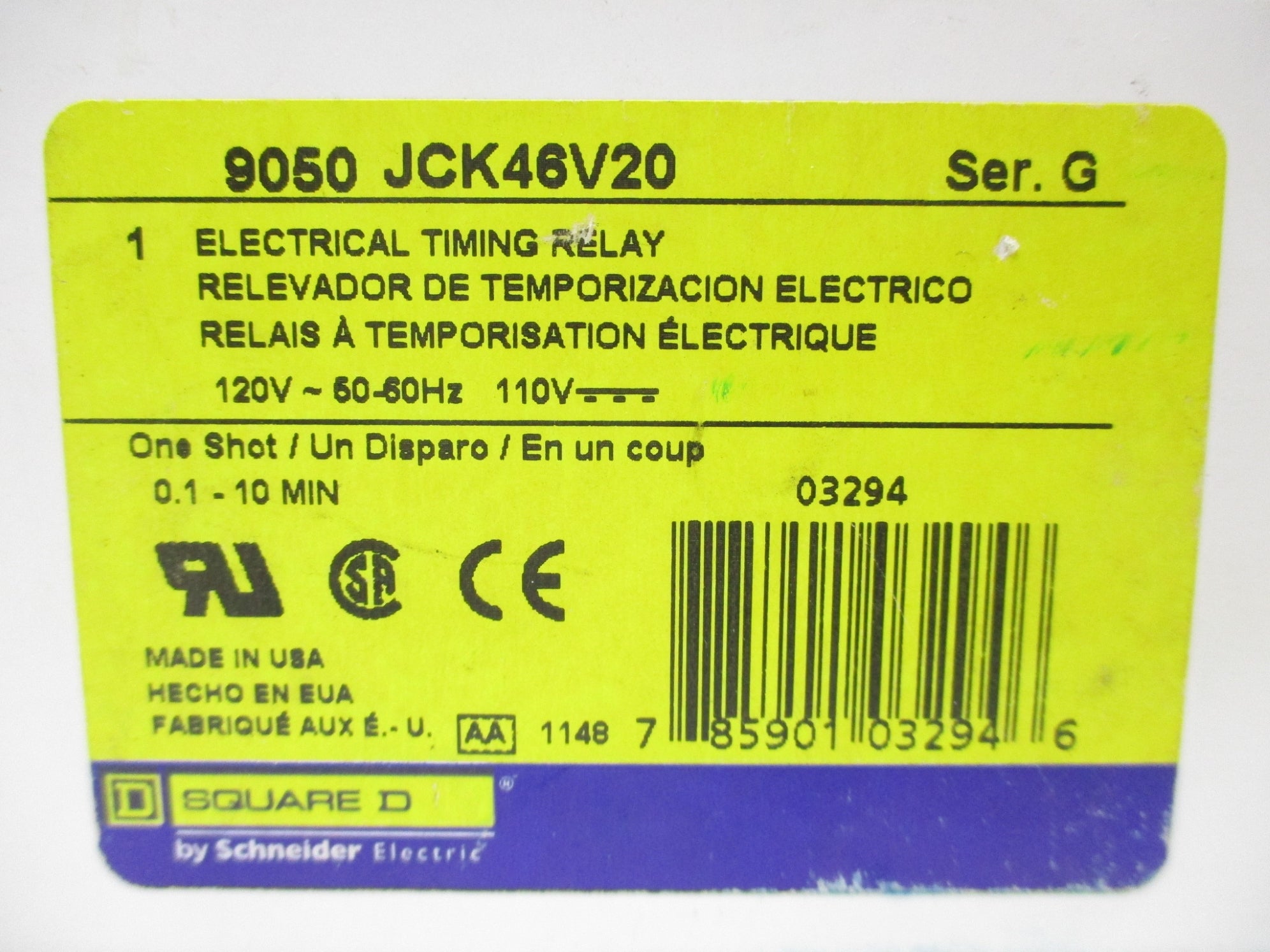 SQUARE D 9050JCK46V20 SER. G 120V NSMP