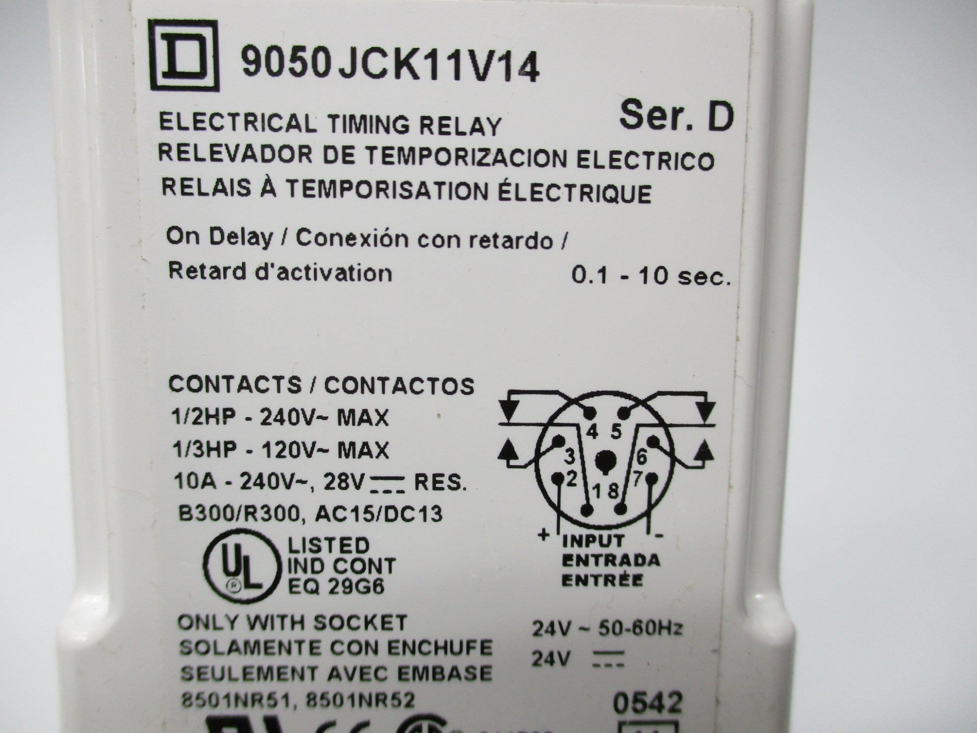 SQUARE D 9050JCK11V14 SER. D 24V NSMP