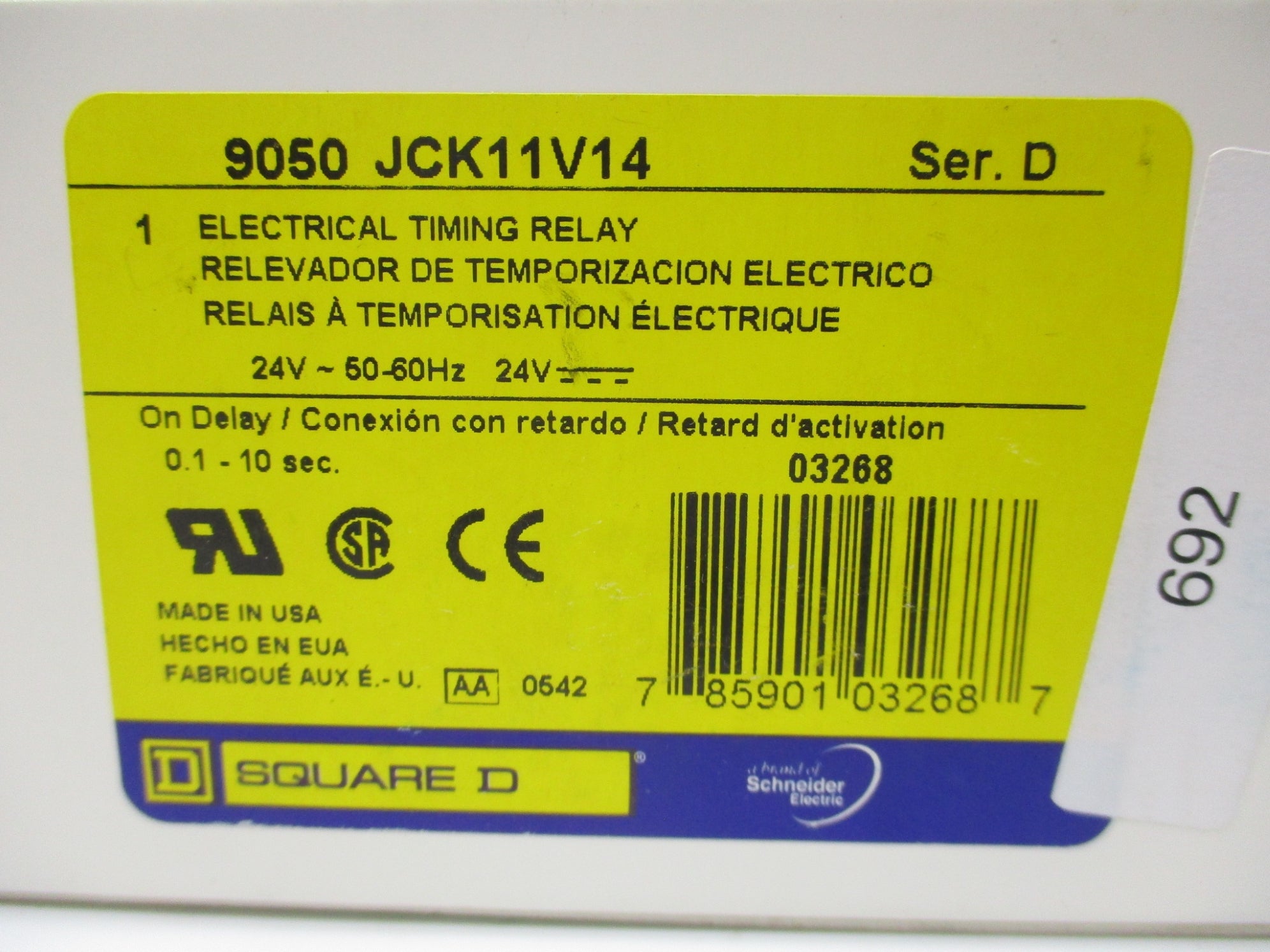 SQUARE D 9050JCK11V14 SER. D 24V NSMP