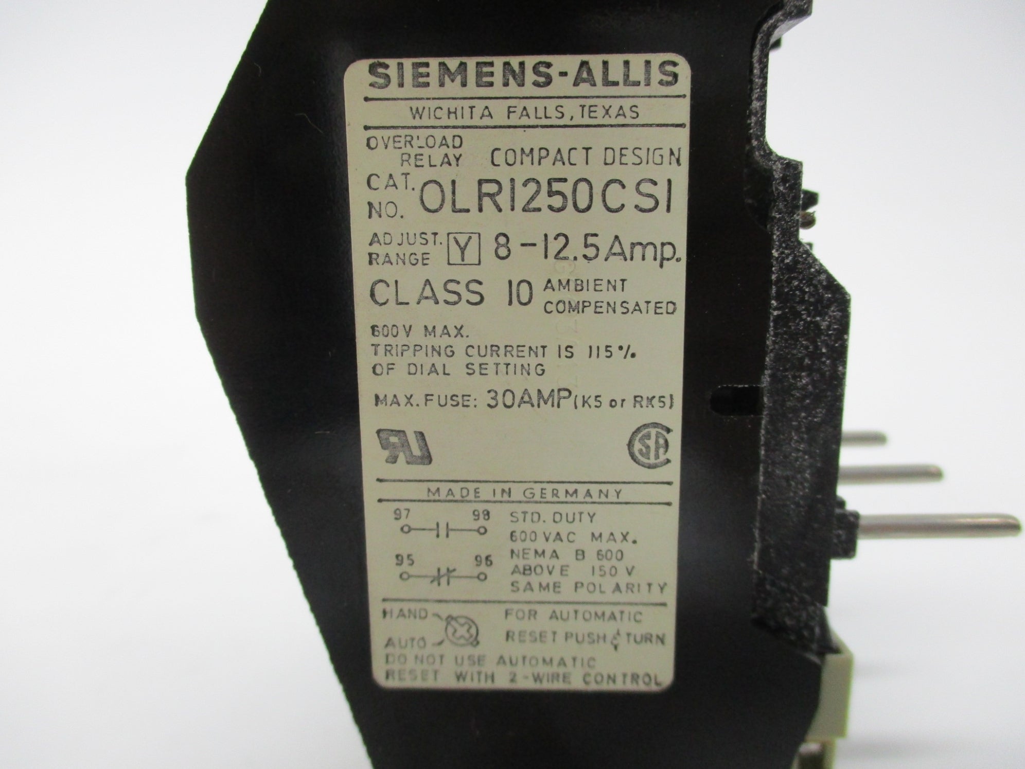 SIEMENS OLR1250CS1 30A NSMP