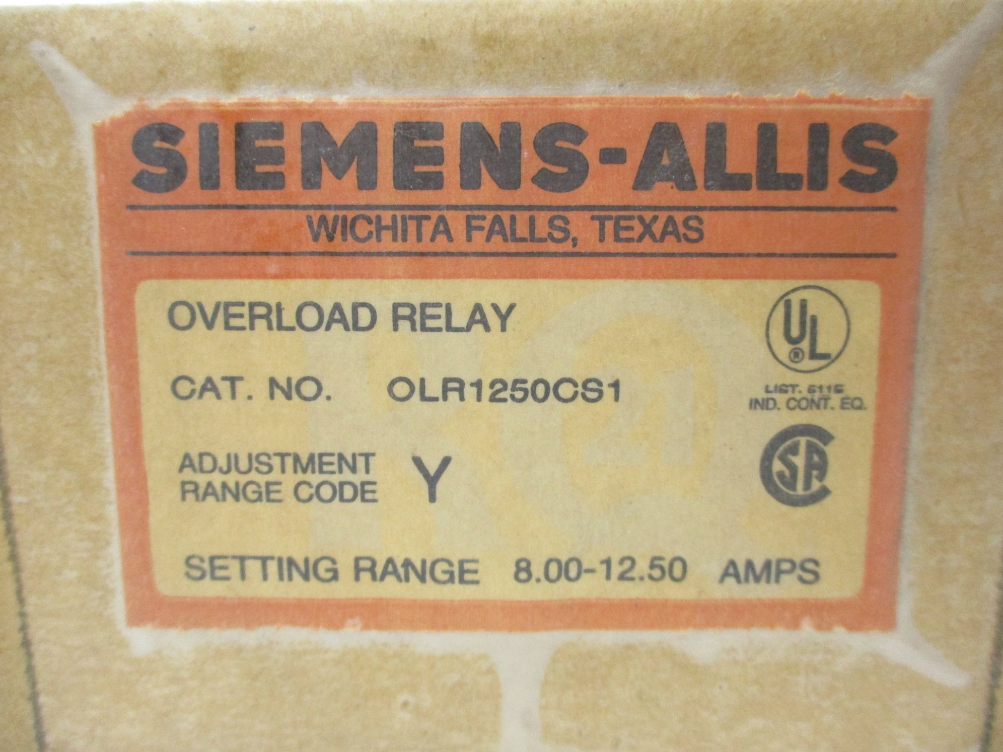SIEMENS OLR1250CS1 30A NSMP