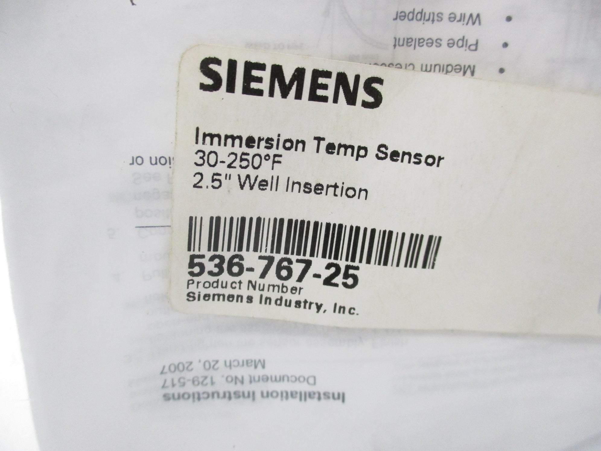 SIEMENS 536-767-25 30-250F 2-1/2" NSMP
