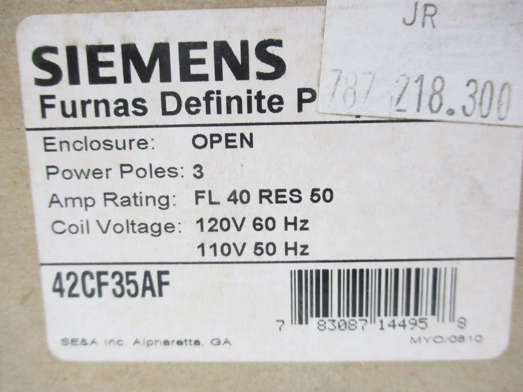 SIEMENS 42CF35AF 110/120V 40A NSMP