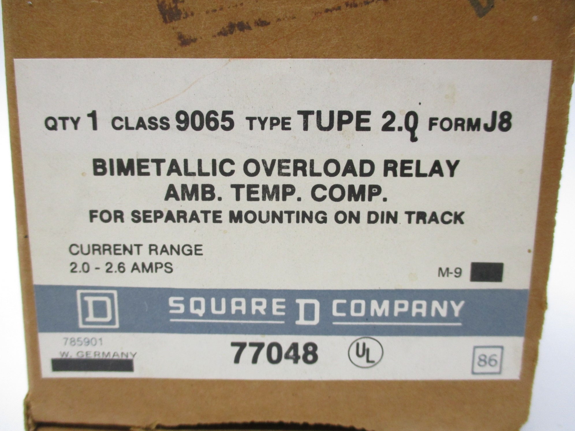 SQUARE D 9065TUPE2.0 2.0-2.6A NSMP