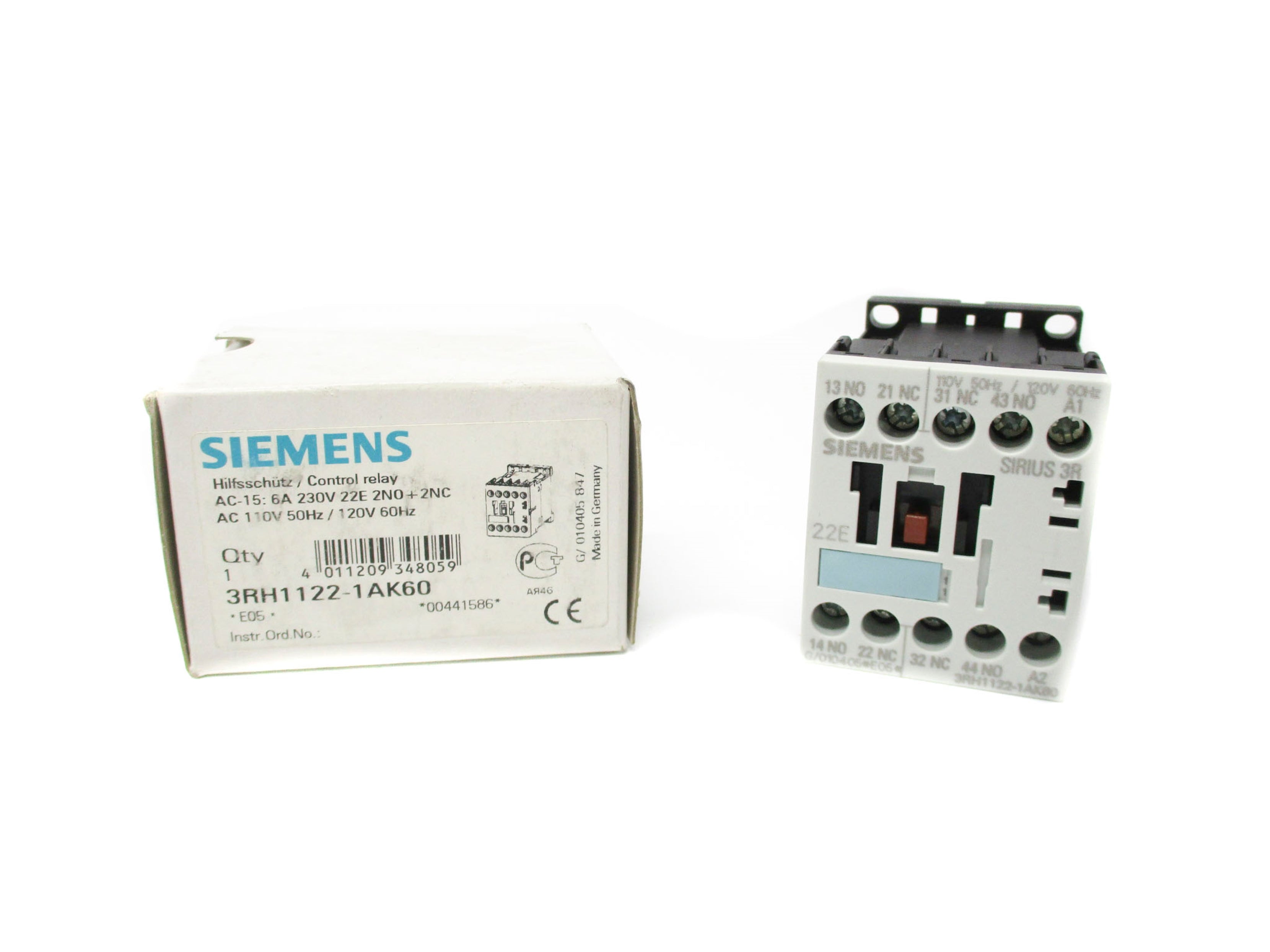 SIEMENS 3RH1122-1AK60 110V 6A NSMP