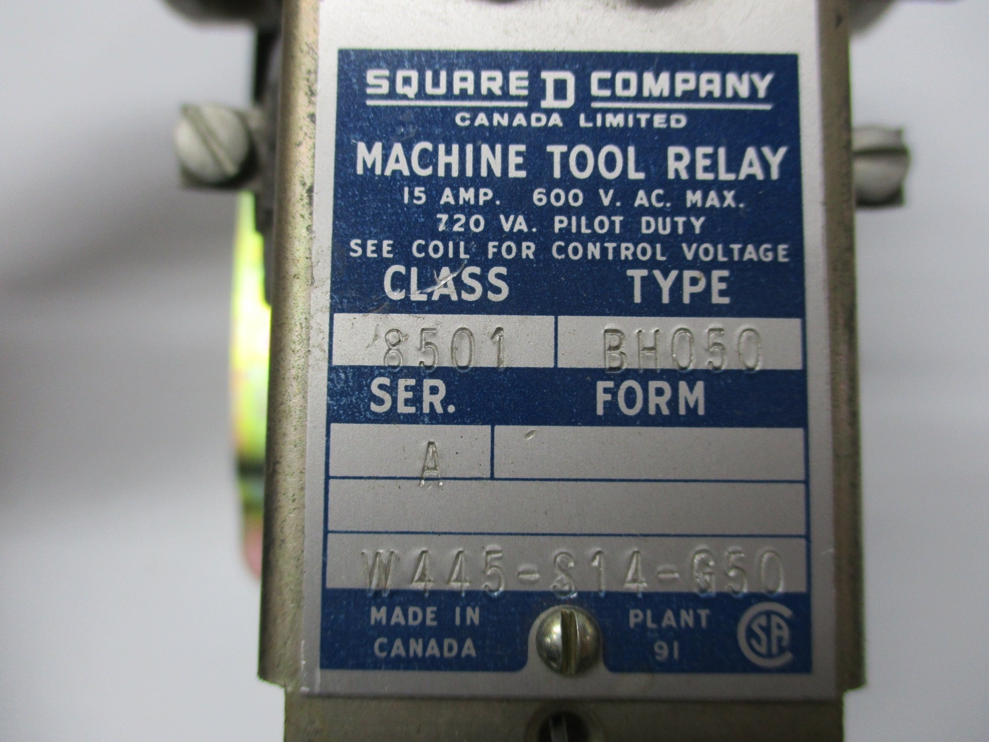 SQUARE D 8501BH050 UNMP