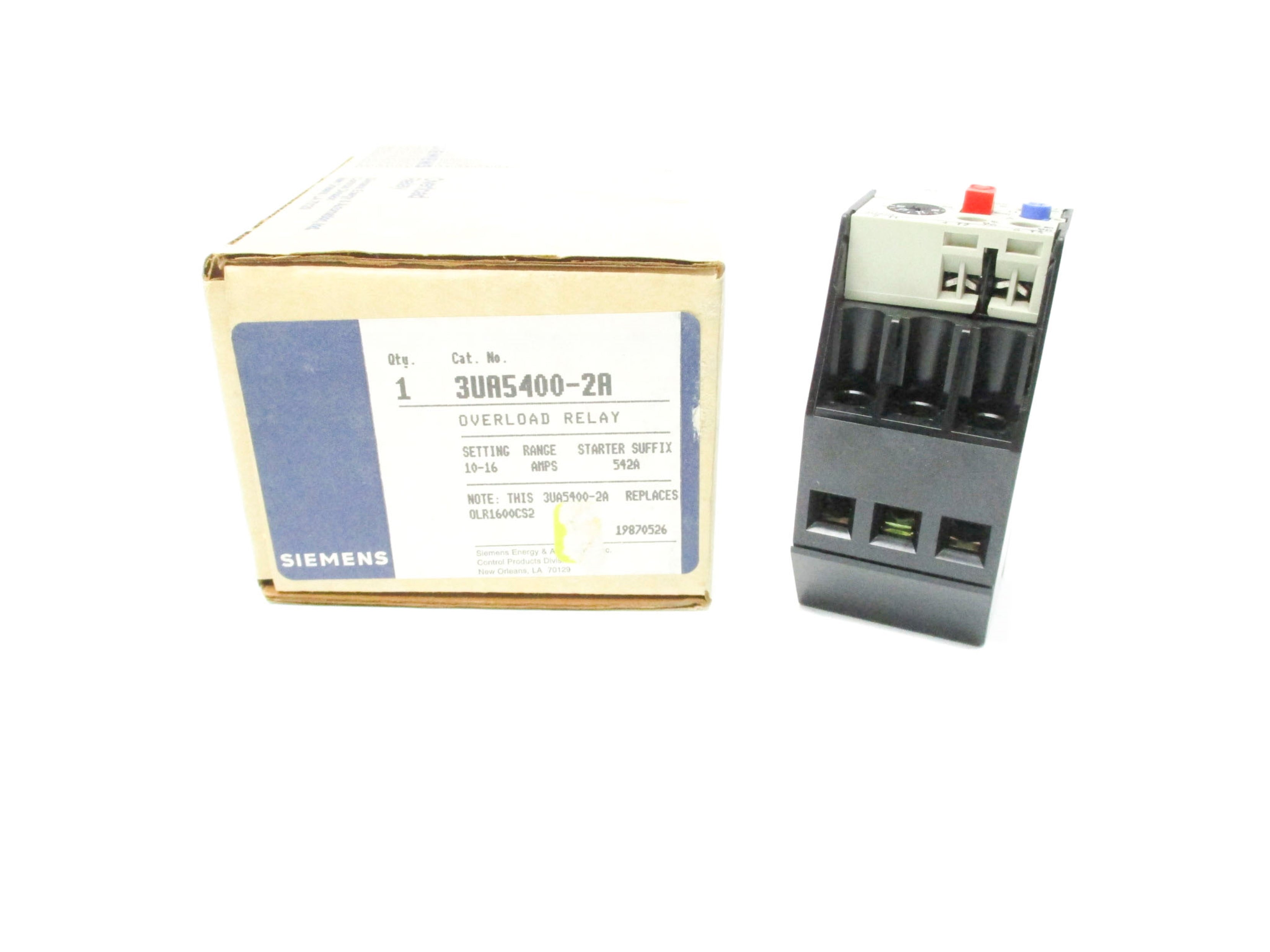 SIEMENS 3UA5400-2A 380V 10A-16A NSMP