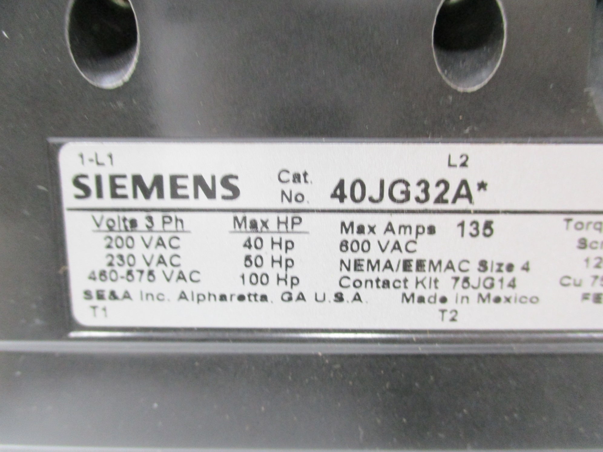 SIEMENS 40JG32A 200V NSNP