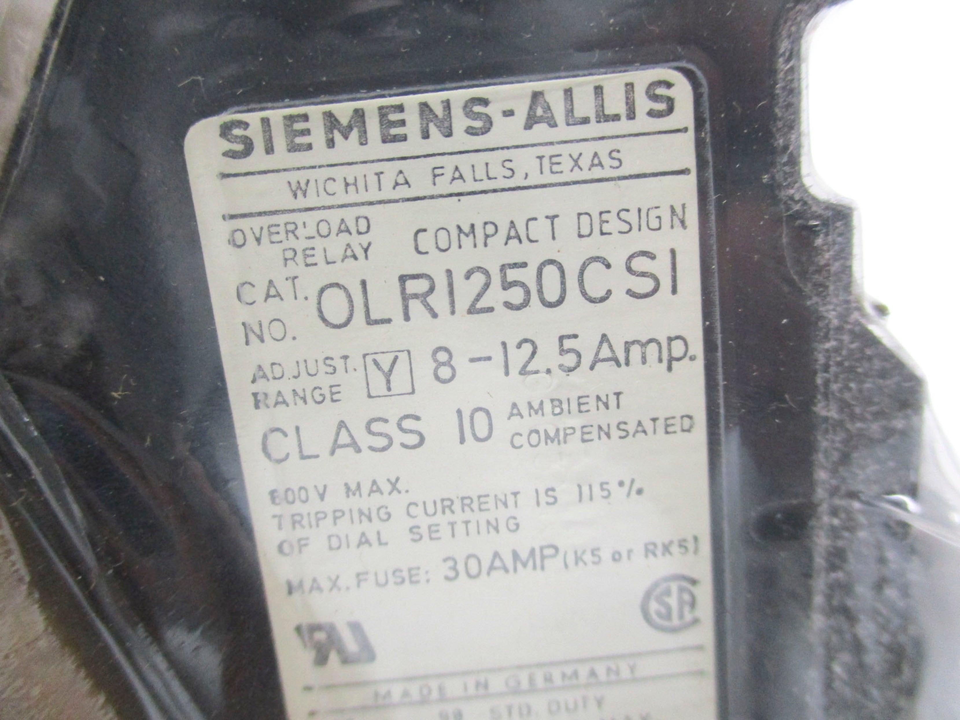SIEMENS OLR1250CS1 600V 8A NSMP