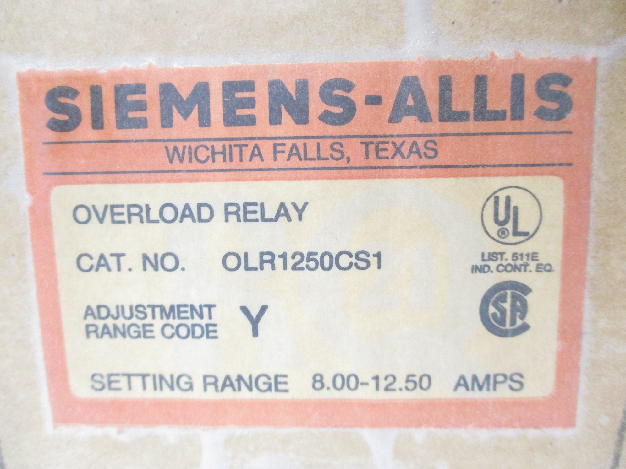 SIEMENS OLR1250CS1 600V 8A NSMP