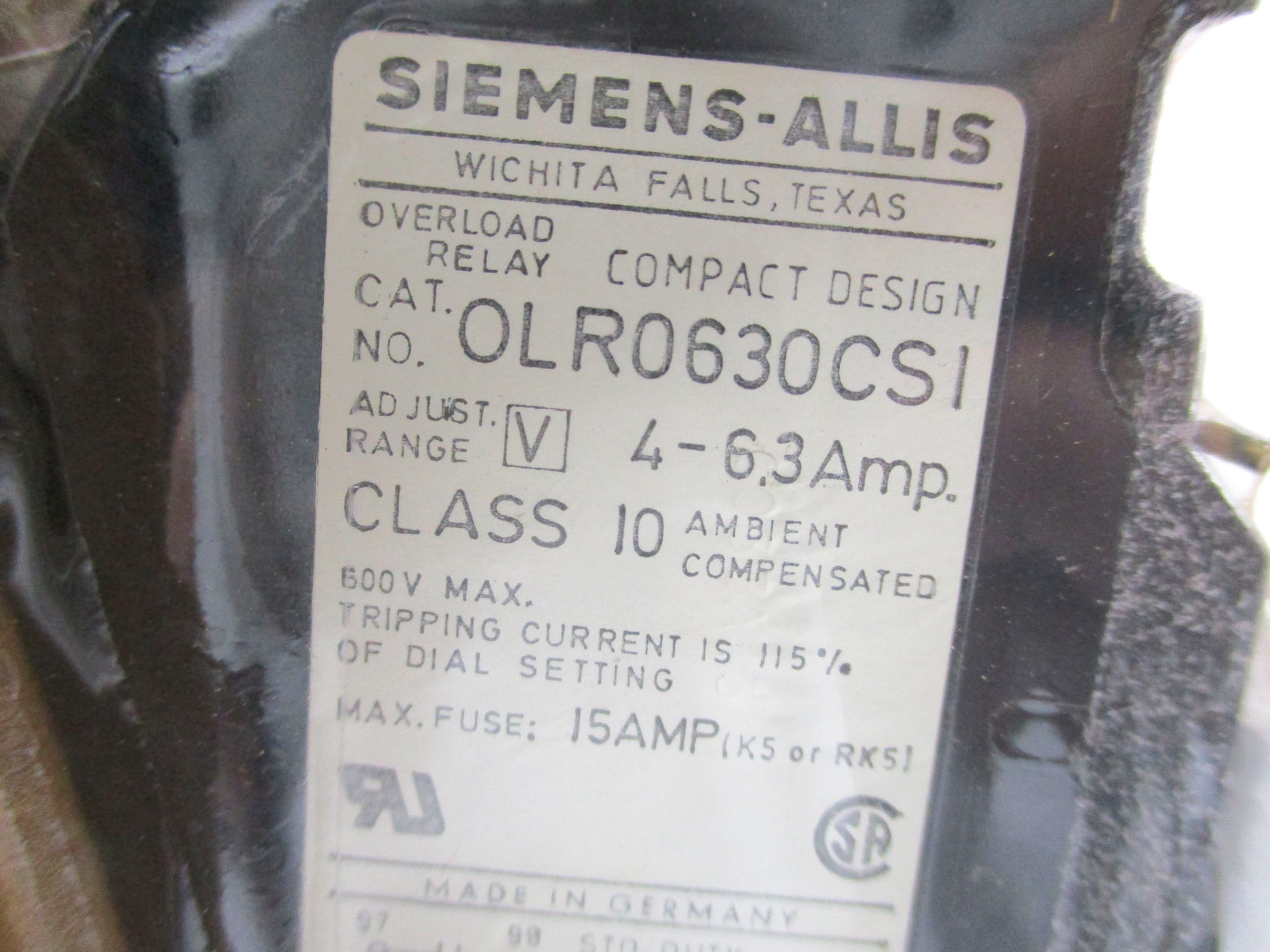 SIEMENS OLR0630CS1 600V 4.0A NSMP