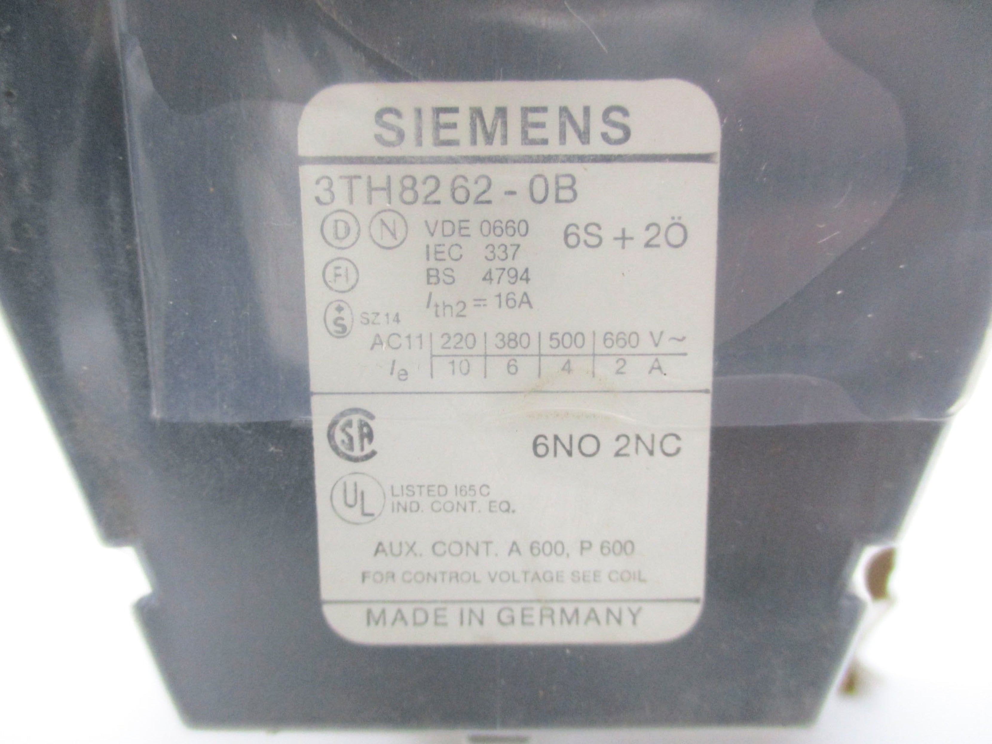 SIEMENS 3TH8262-0B 220V 10 NSNP