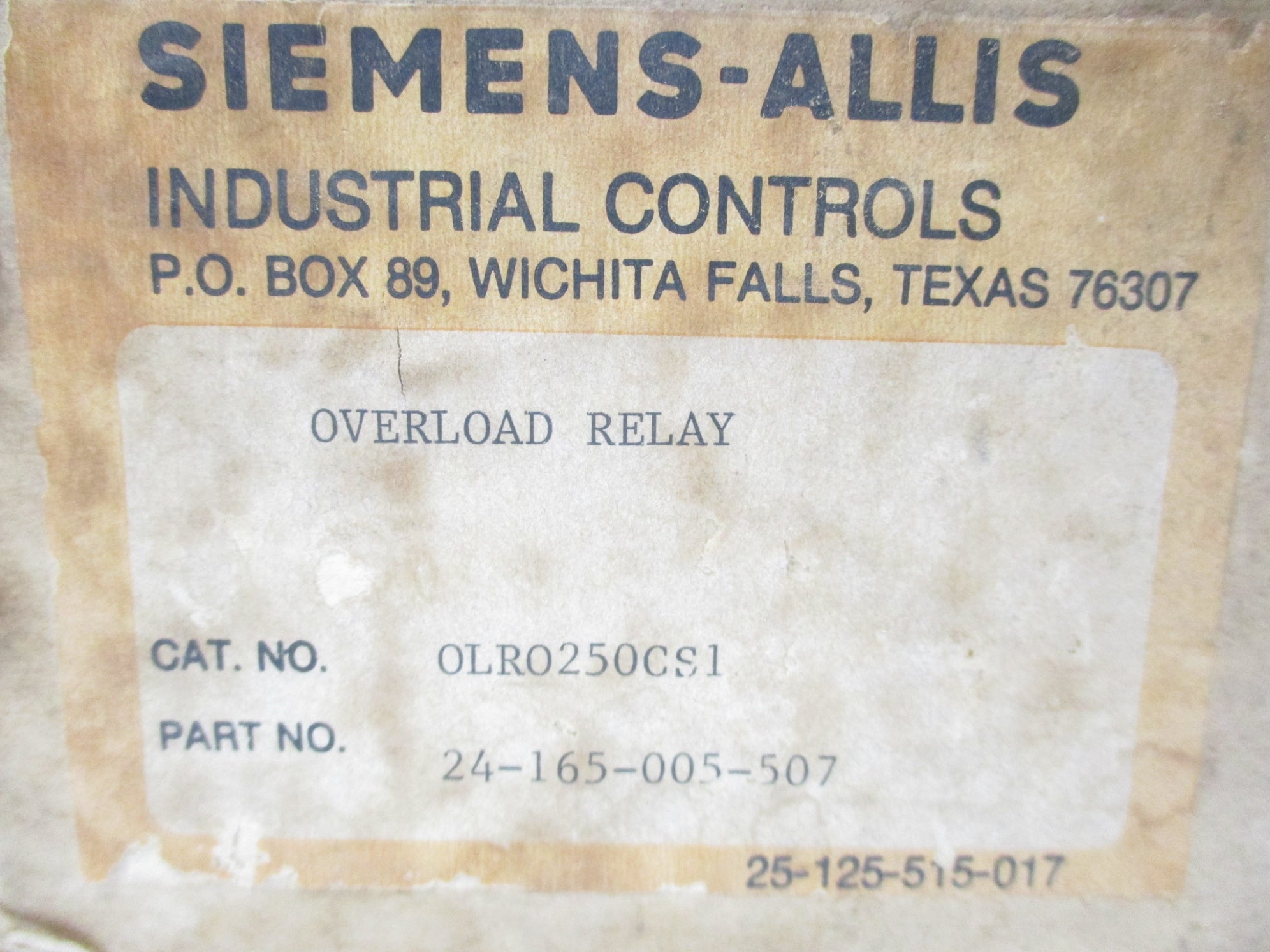 SIEMENS OLR02520CS1 600V 15A NSMP