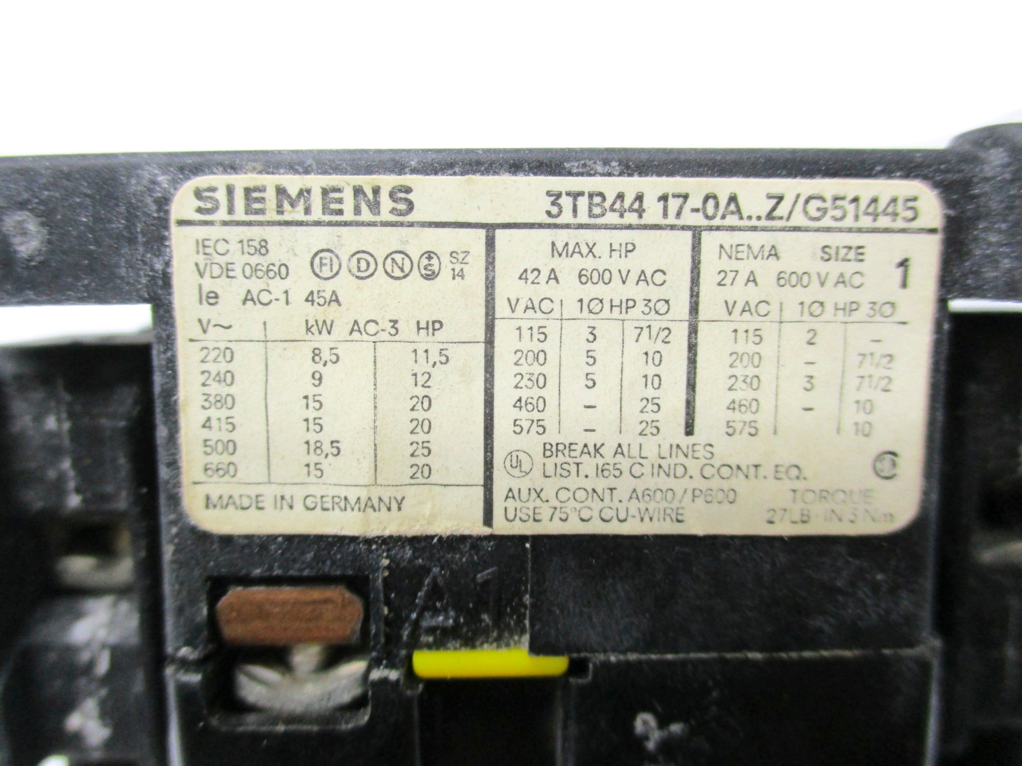 SIEMENS 3TB4417-0A NSNP