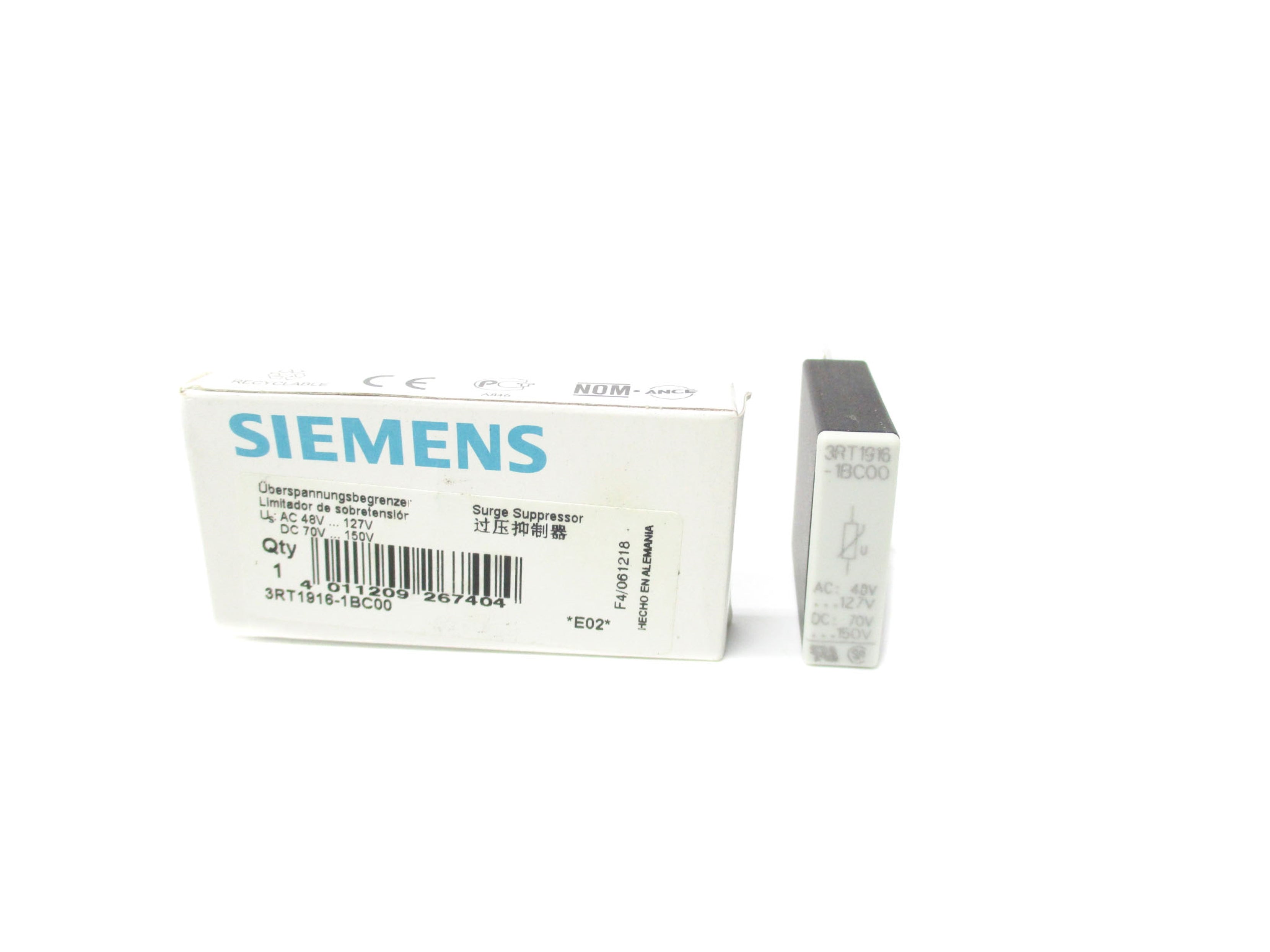 SIEMENS 3RT1916-1BC00 48-127VAC NSMP