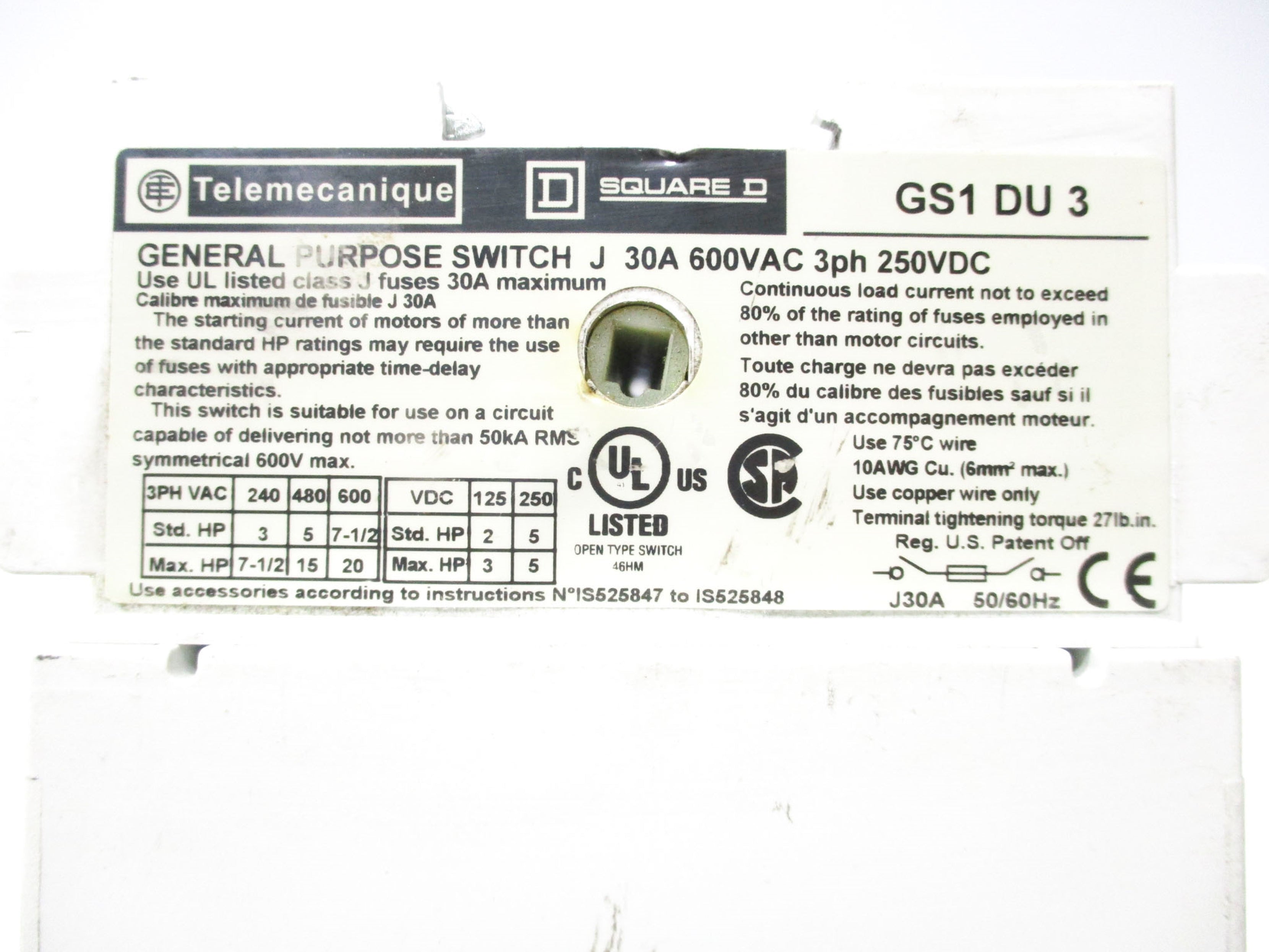 TELEMECANIQUE GS1DU3 NSNP