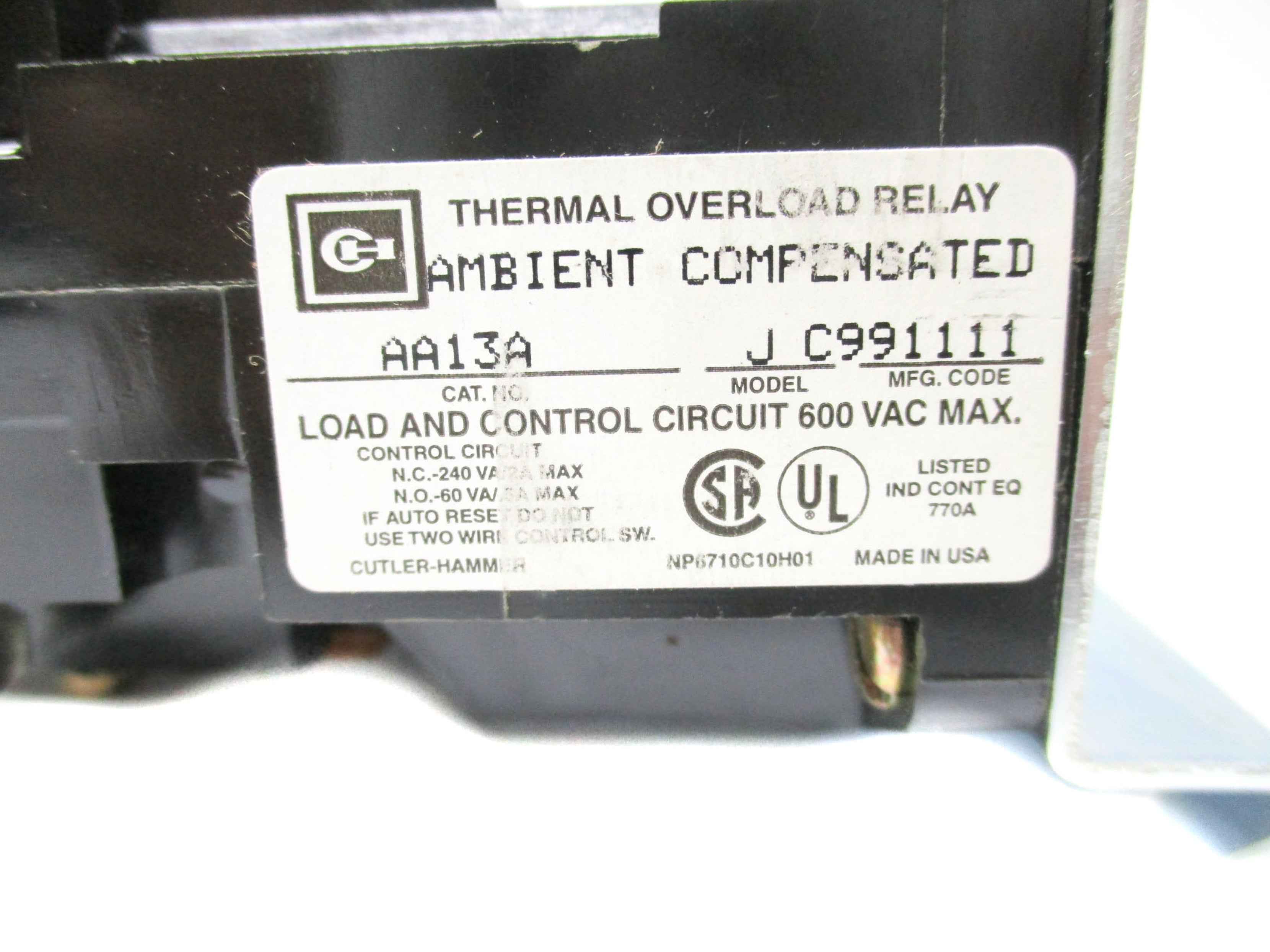 CUTLER HAMMER AA13A 240V NSMP
