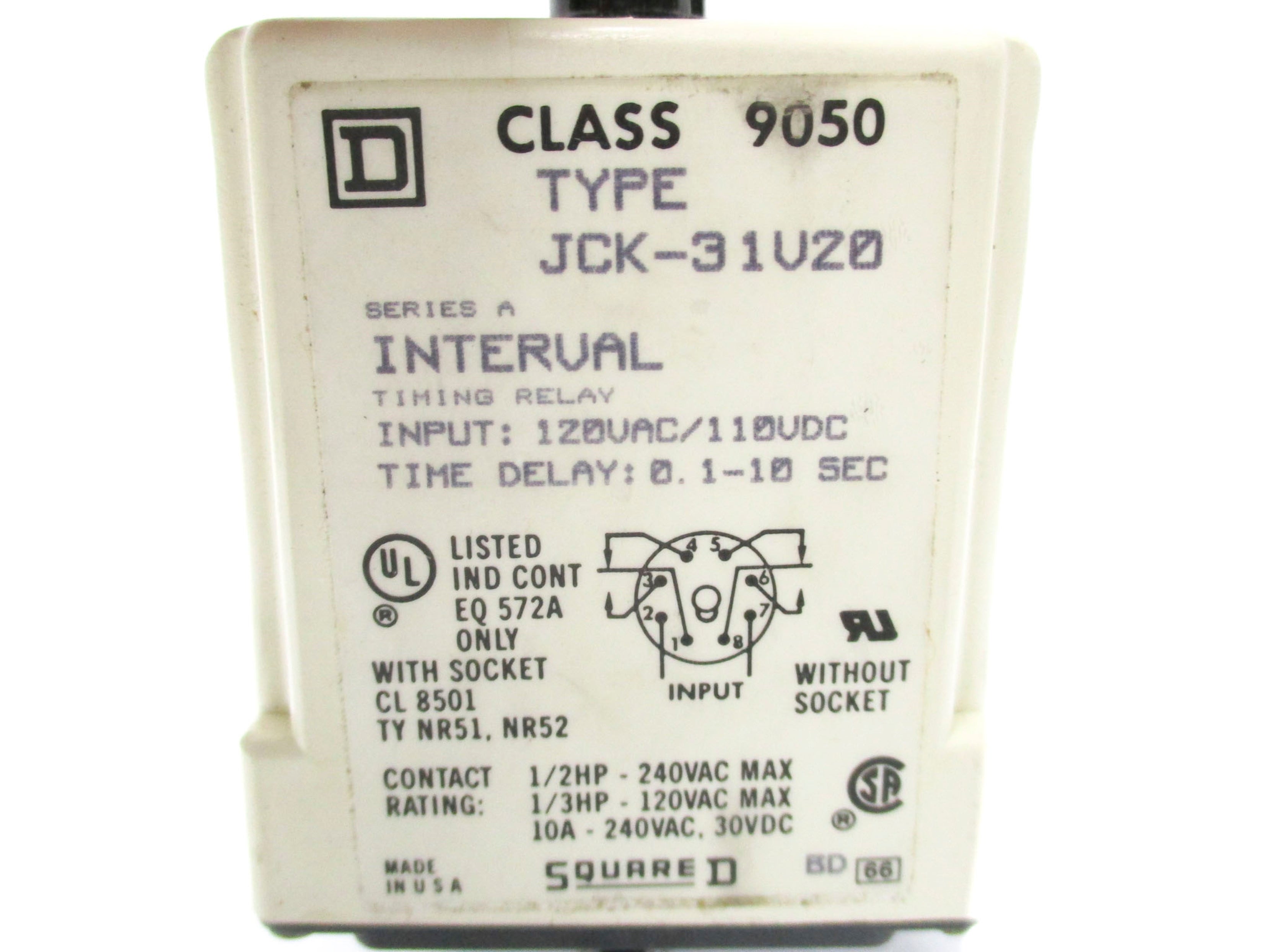SQUARE D 9050JCK31V20 SER. A 10A 240V NSMP