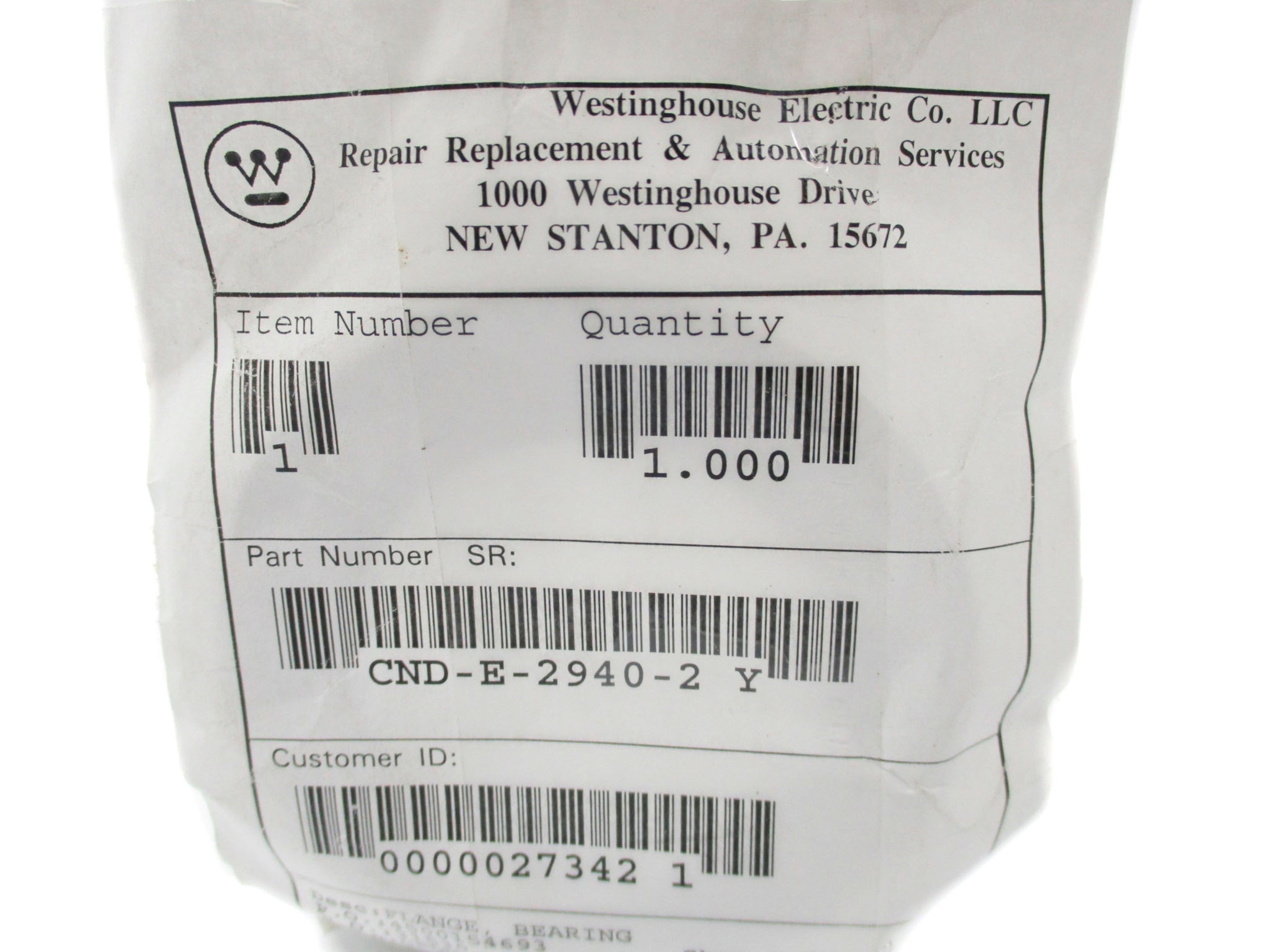 WESTINGHOUSE CND-E-2940-2Y NSMP
