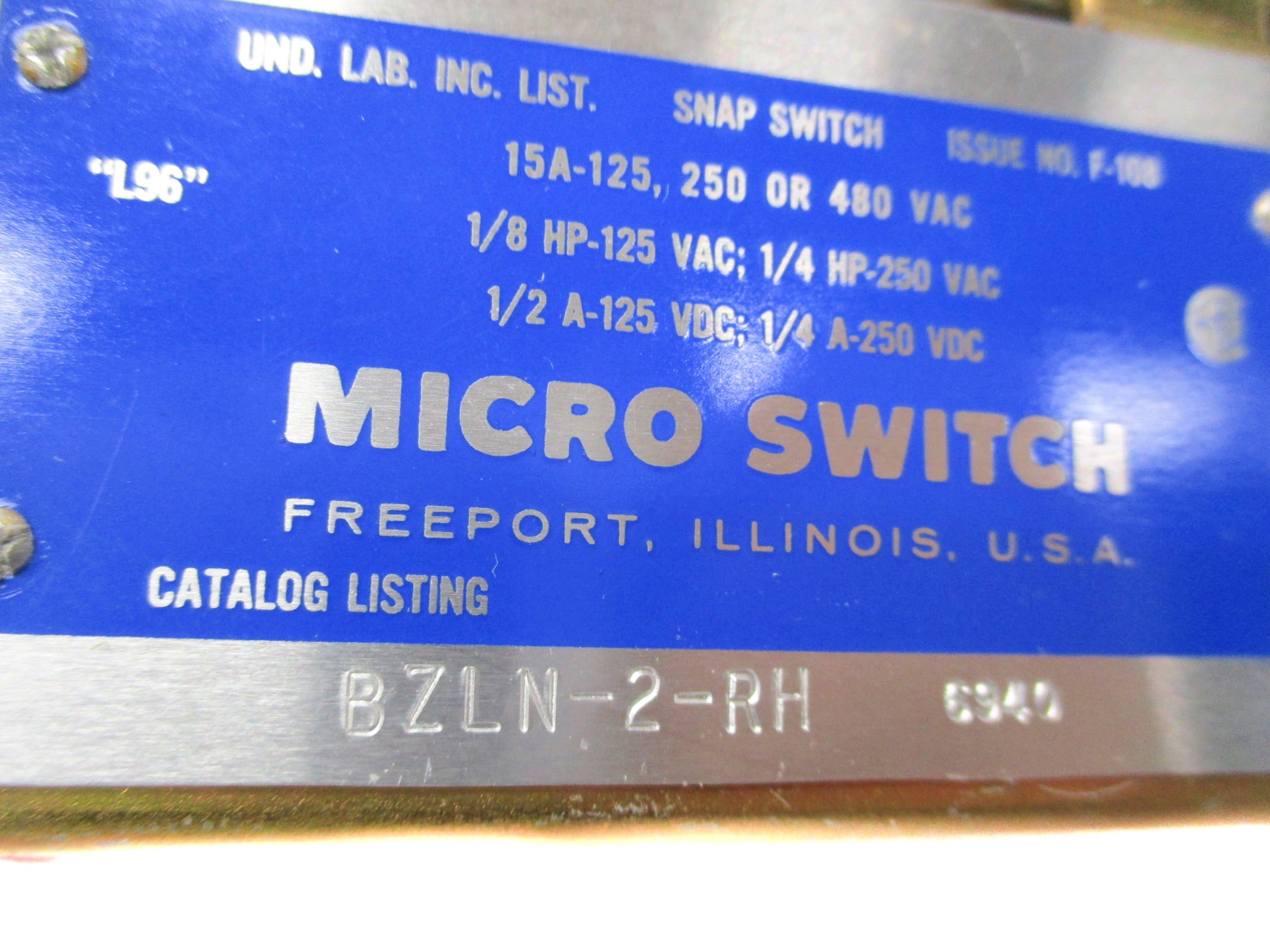 MICROSWITCH BZLN-2-RH (GREY) NSNP