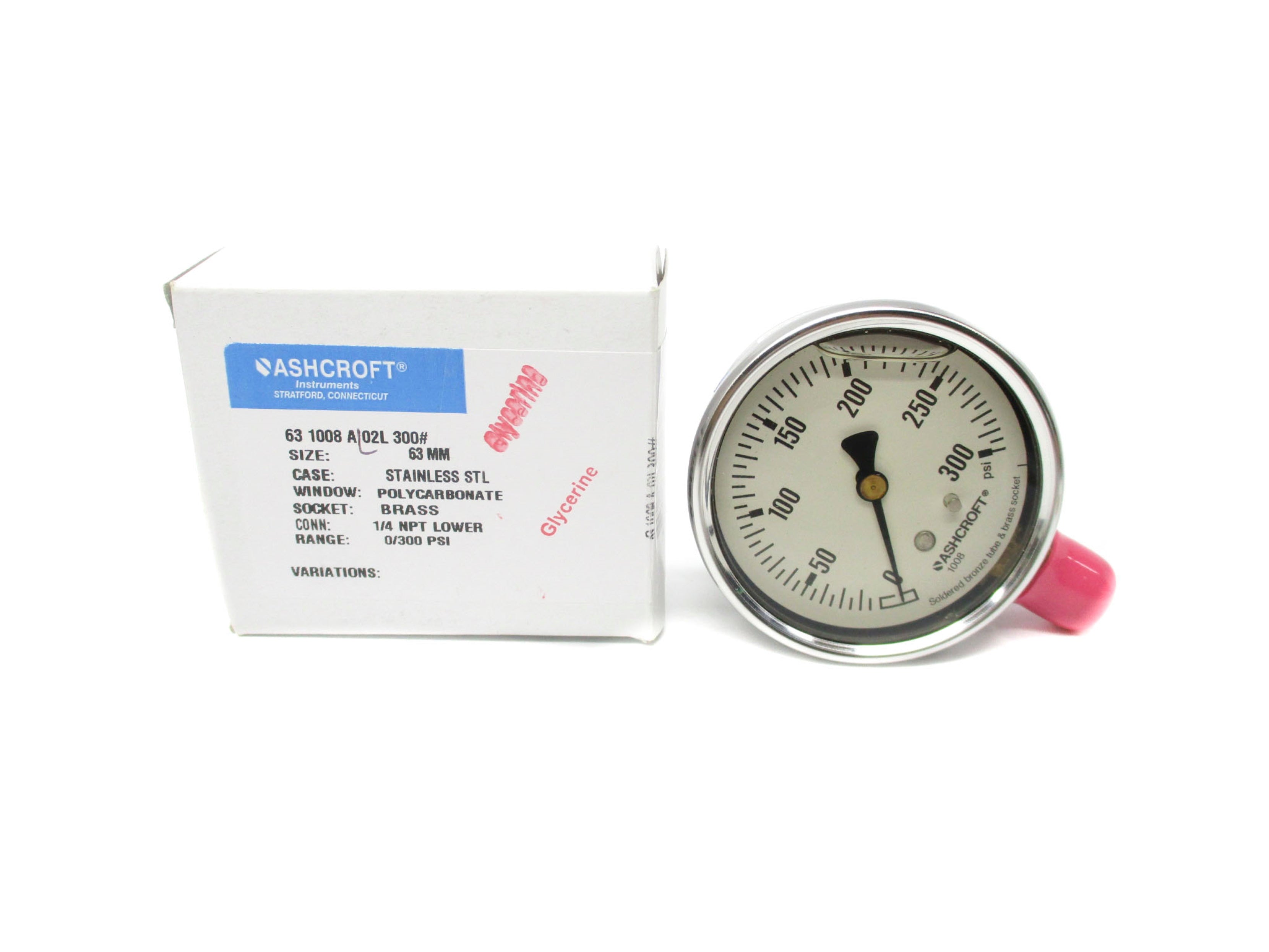 ASHCROFT 631008A02L300# 300PSI 63MM NSMP