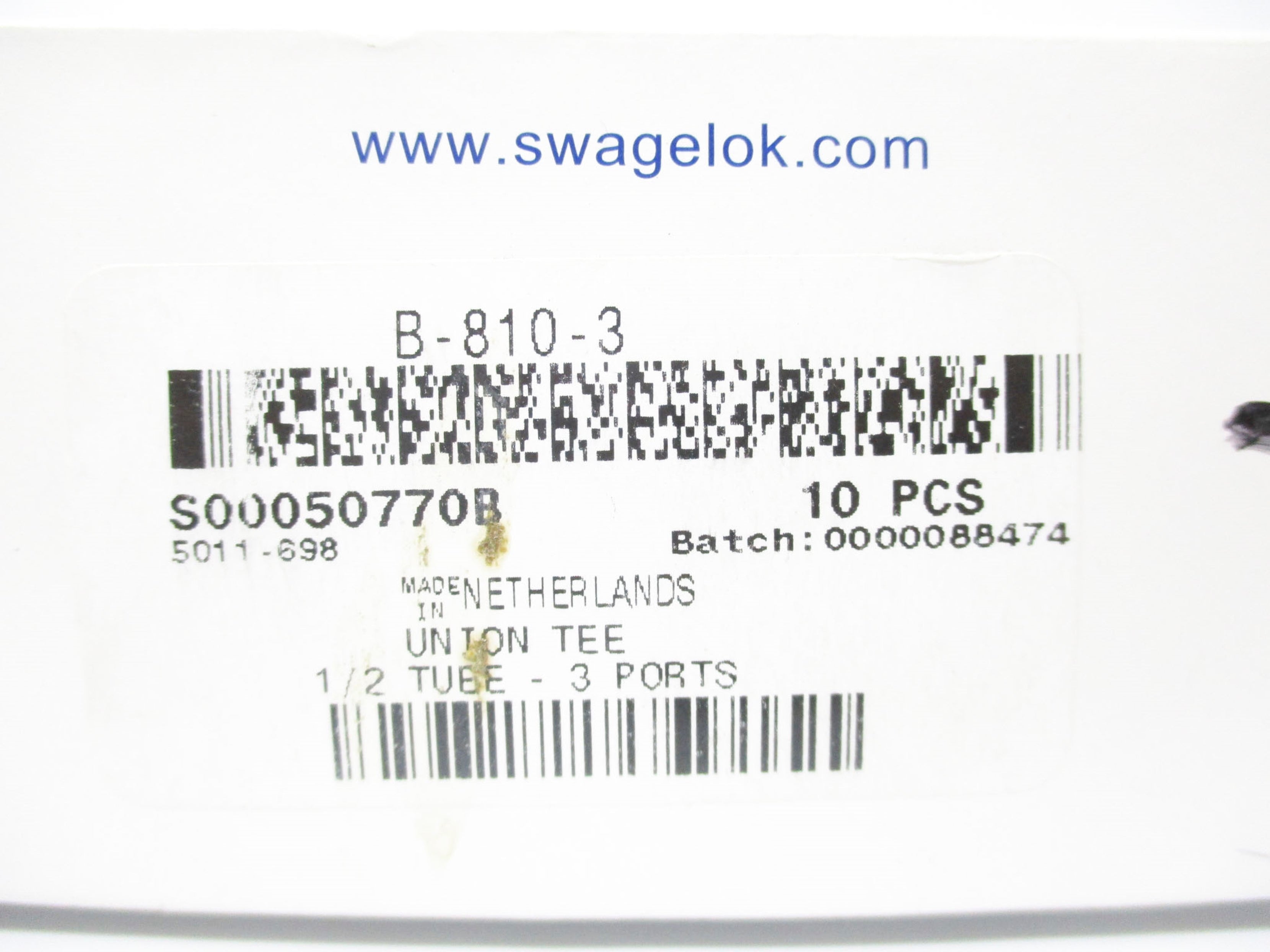SWAGELOK B-810-3 (PKG OF 10) NSMP