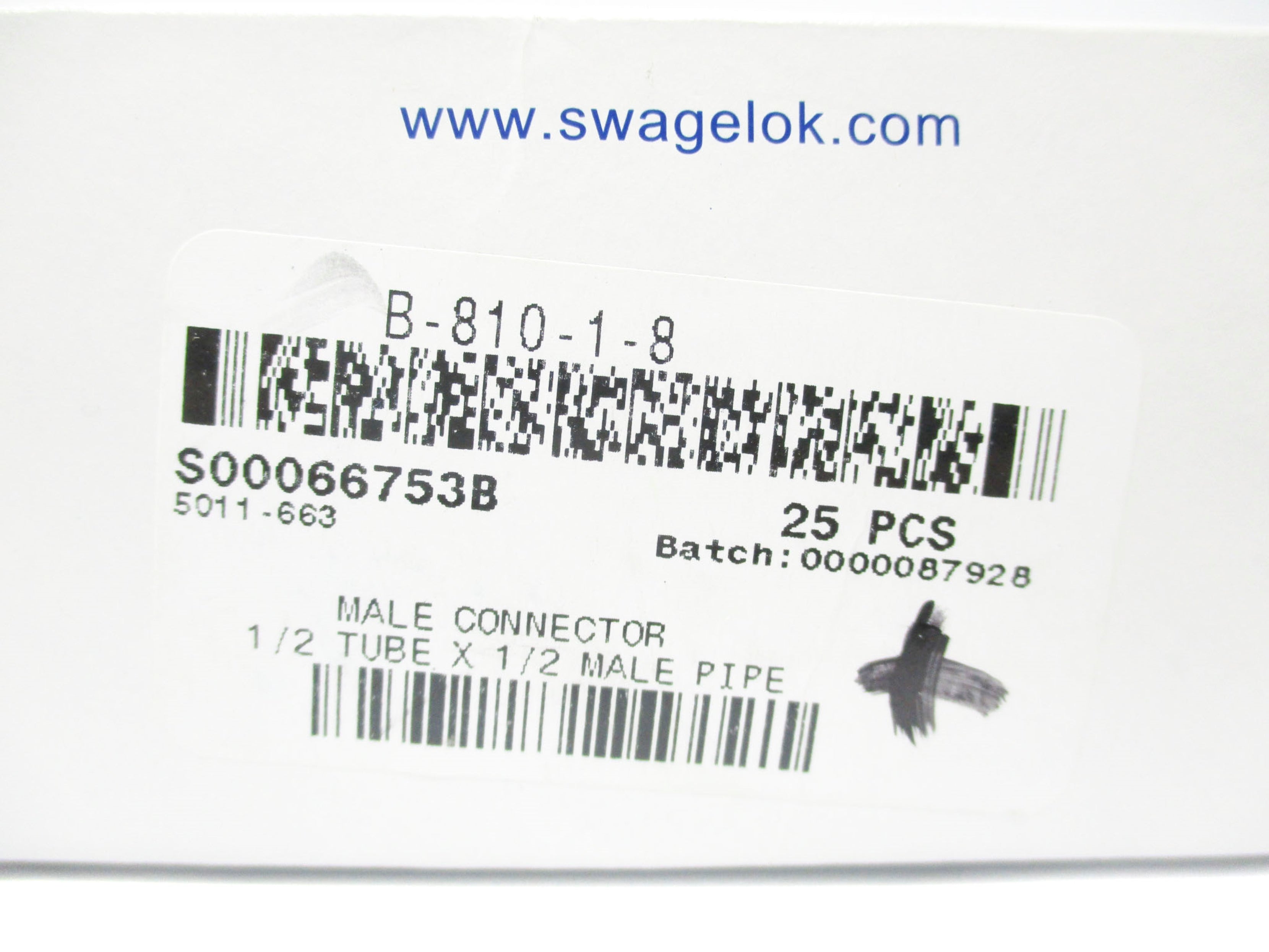 SWAGELOK B-810-1-8 (PKG OF 25) NSMP