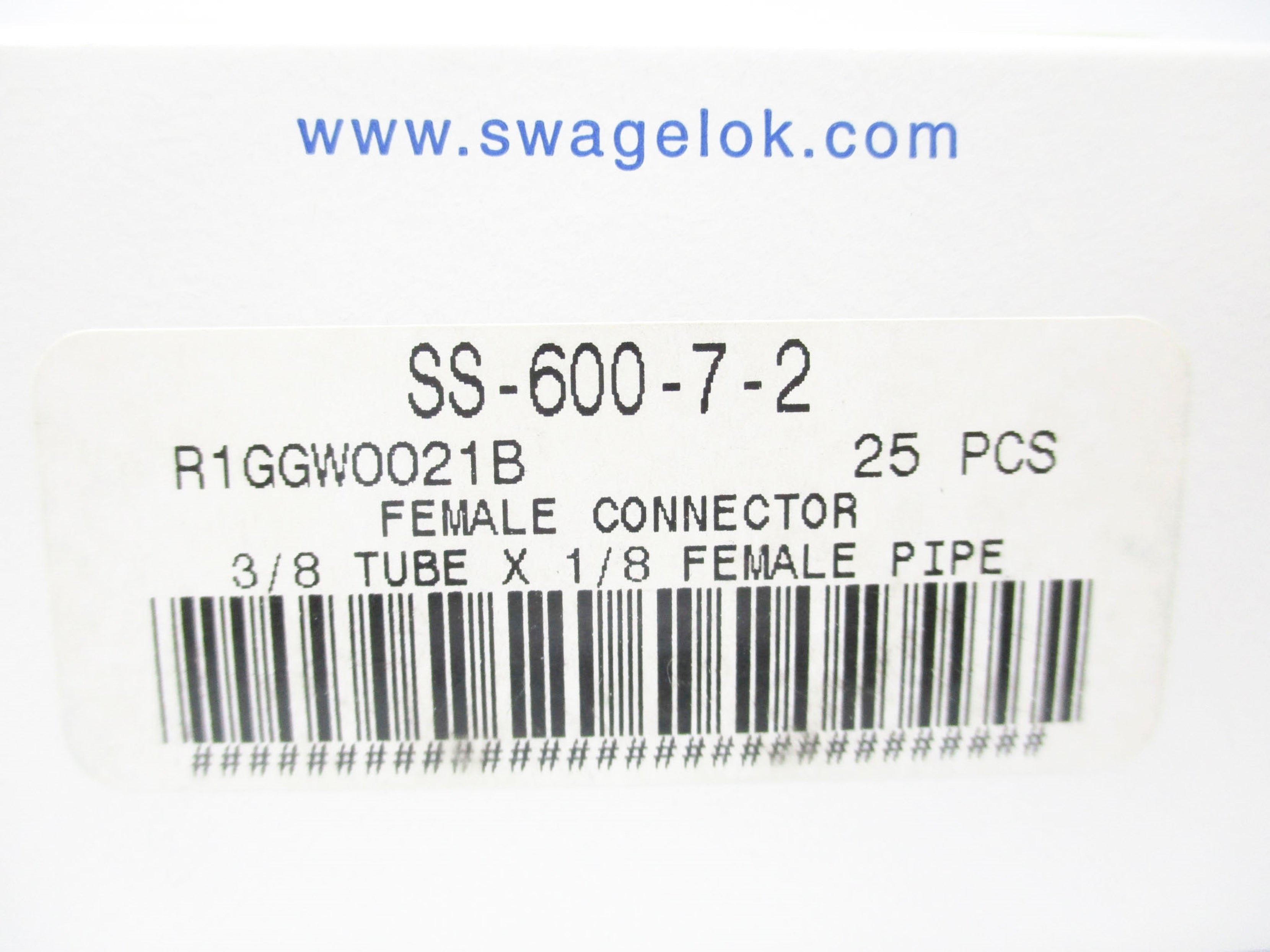 SWAGELOK SS-600-7-2 (PKG OF 25) NSMP