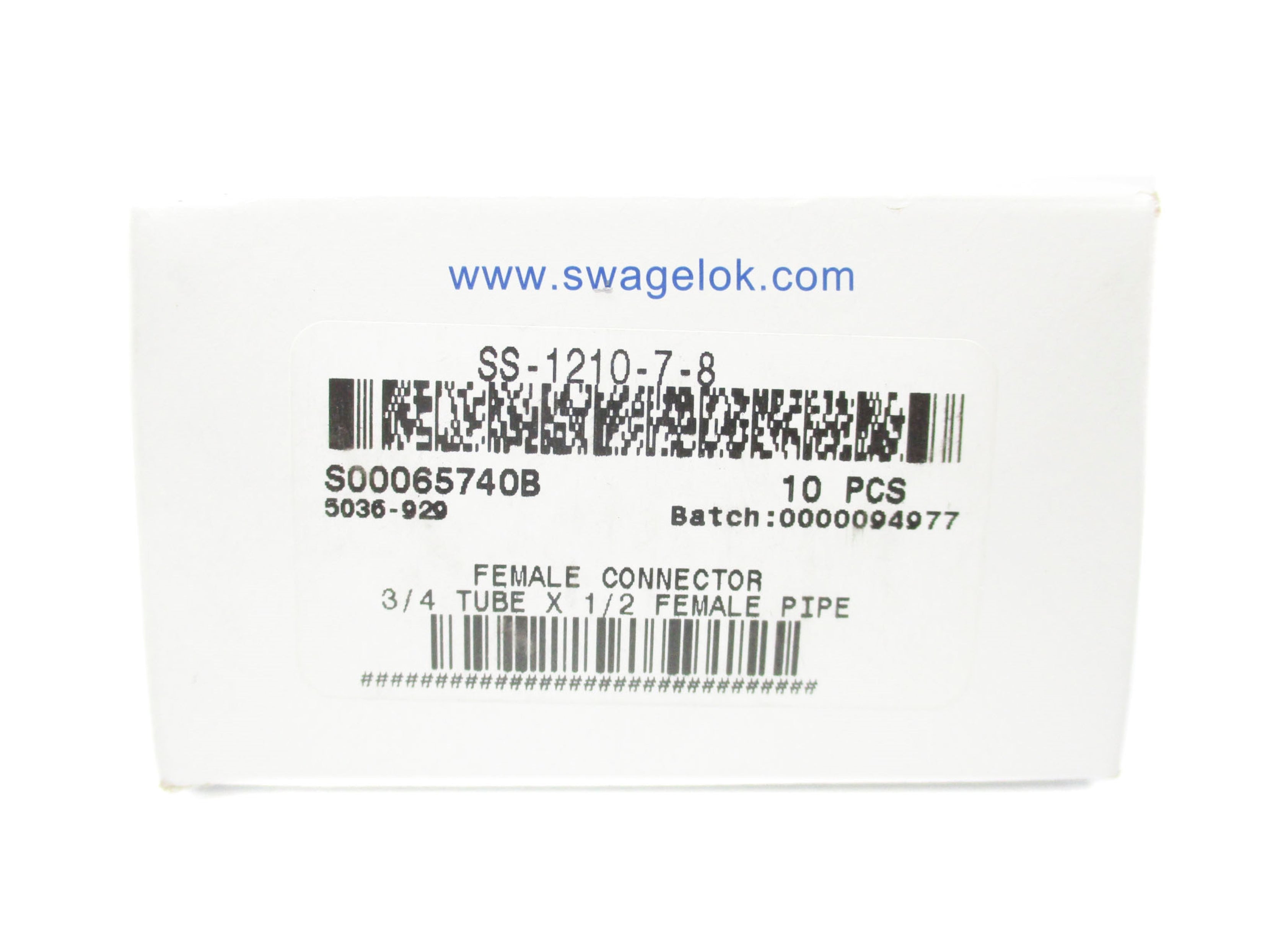 SWAGELOK SS-1210-7-8 (PKG OF 10) NSMP
