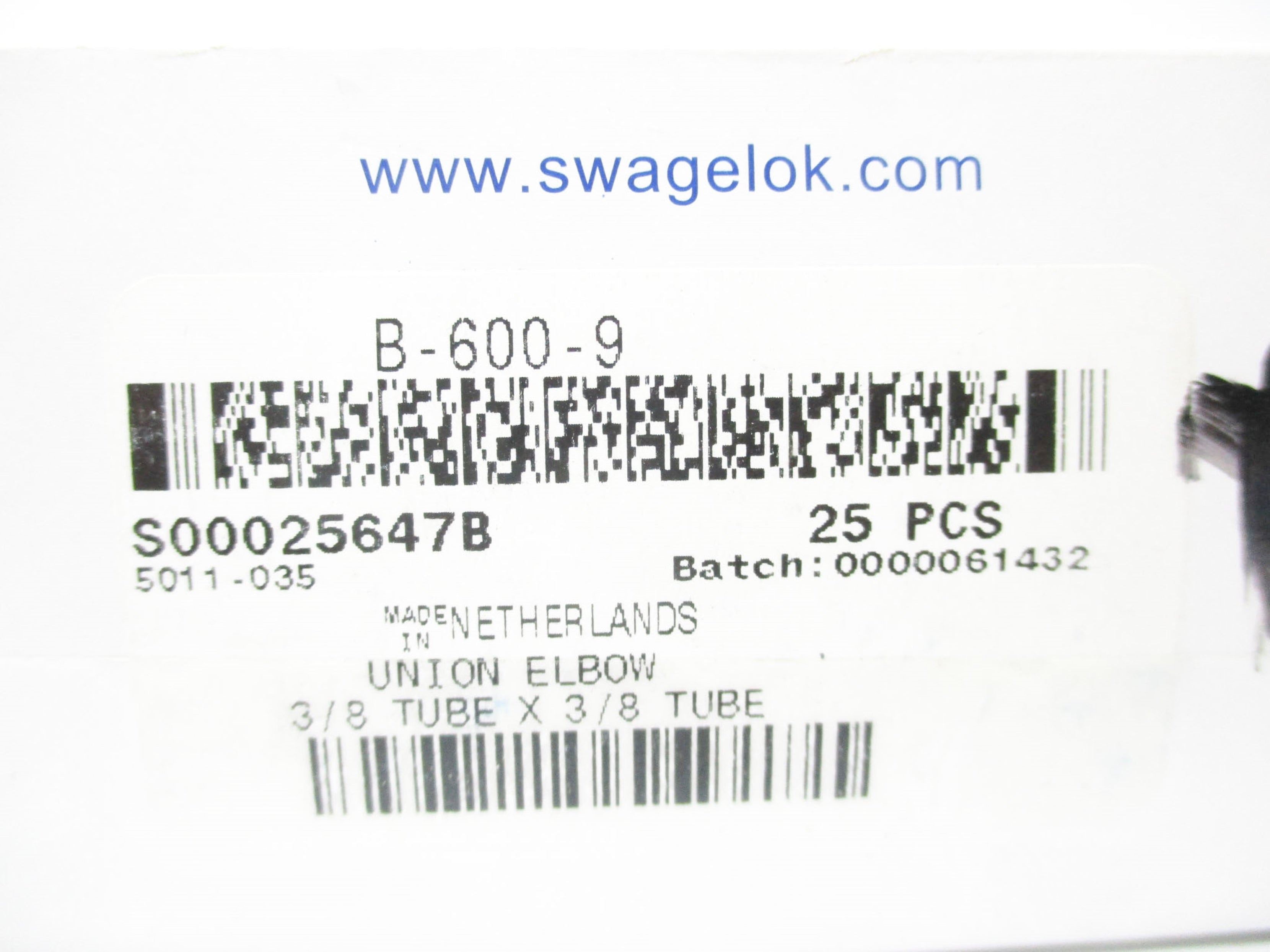 SWAGELOK B-600-9 (PKG OF 25) NSMP