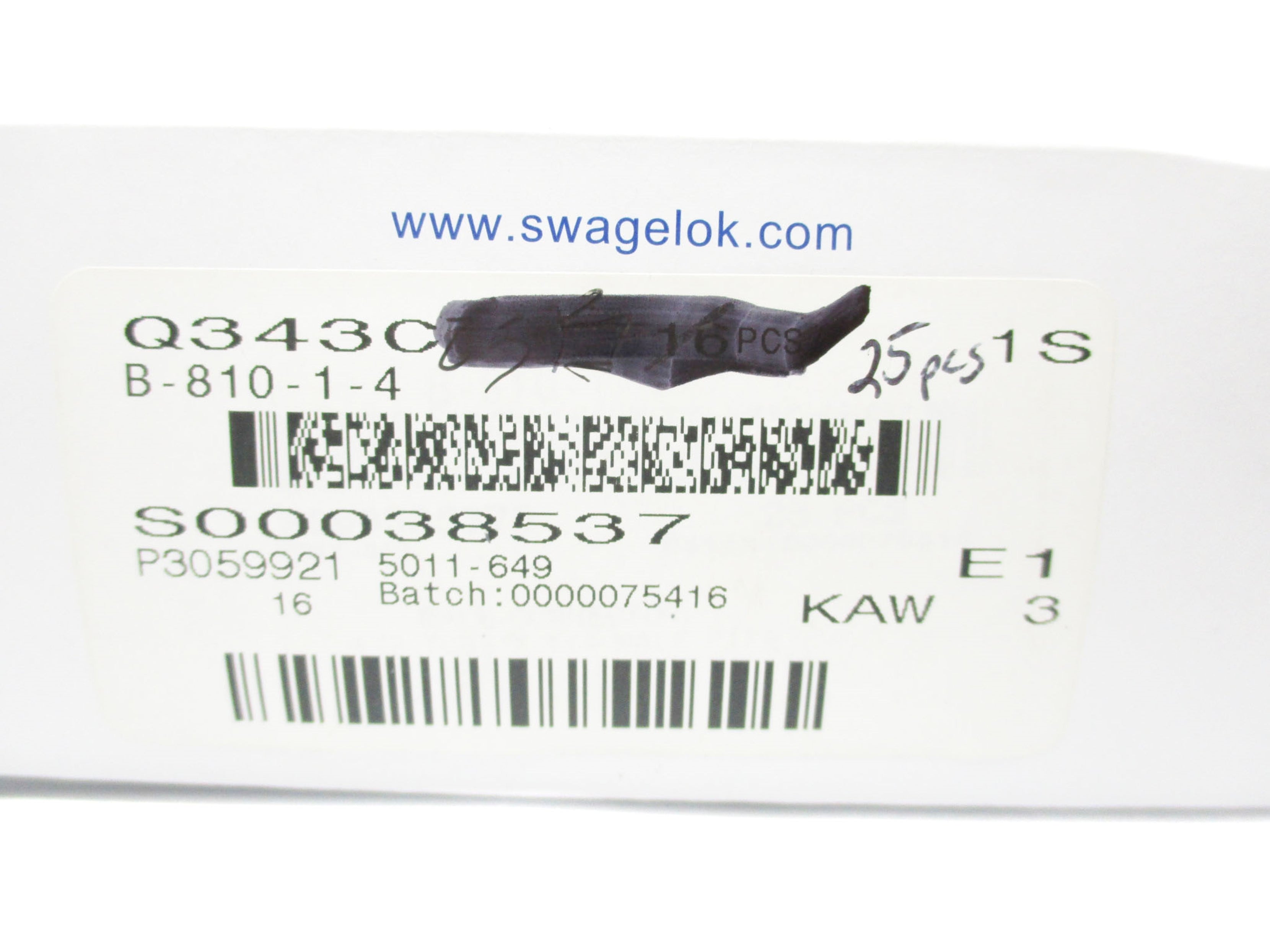 SWAGELOK B-810-1-4 (PKG OF 25) NSMP