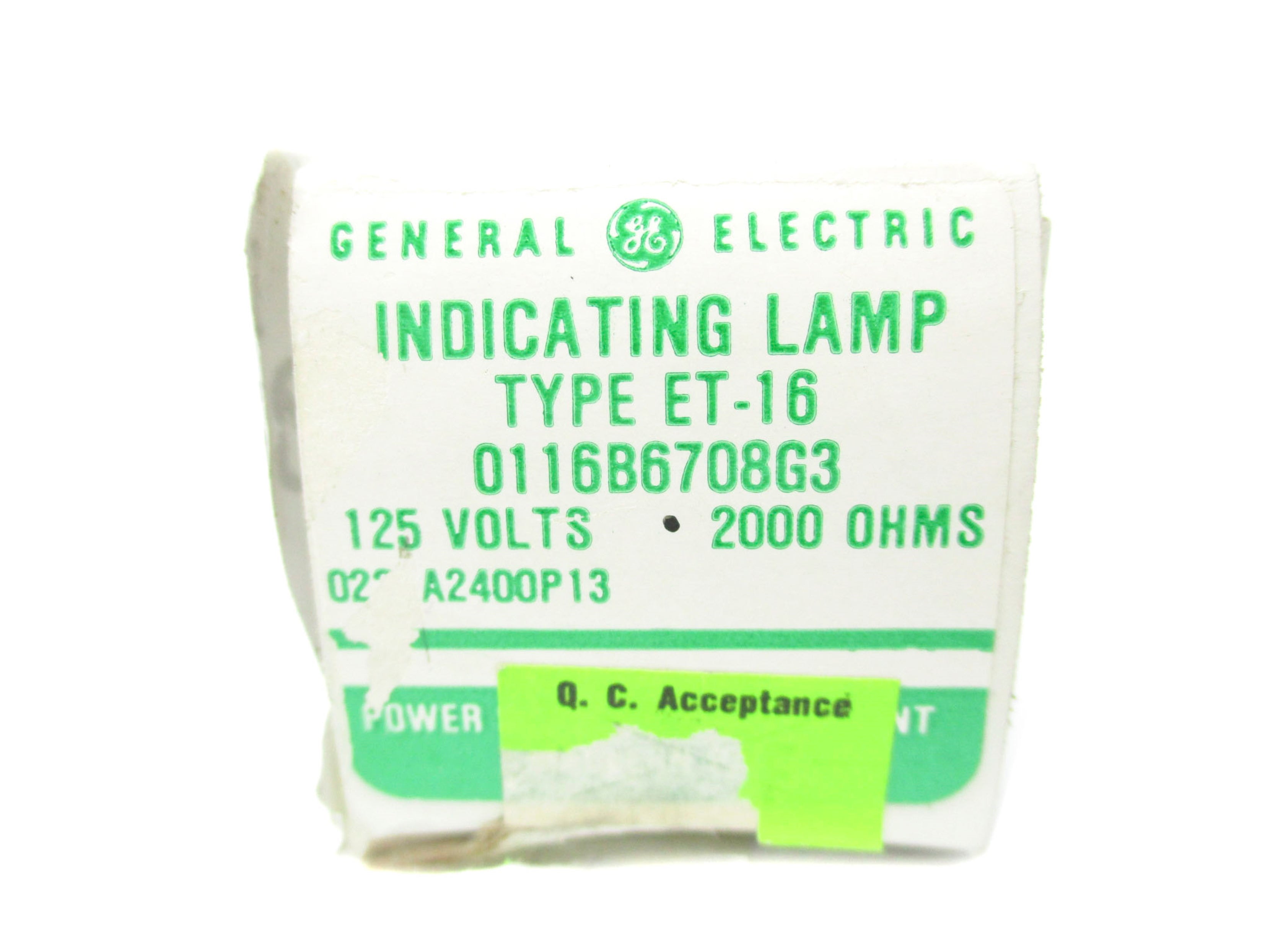 GENERAL ELECTRIC ET-16 0116B6708G3 125V NSMP